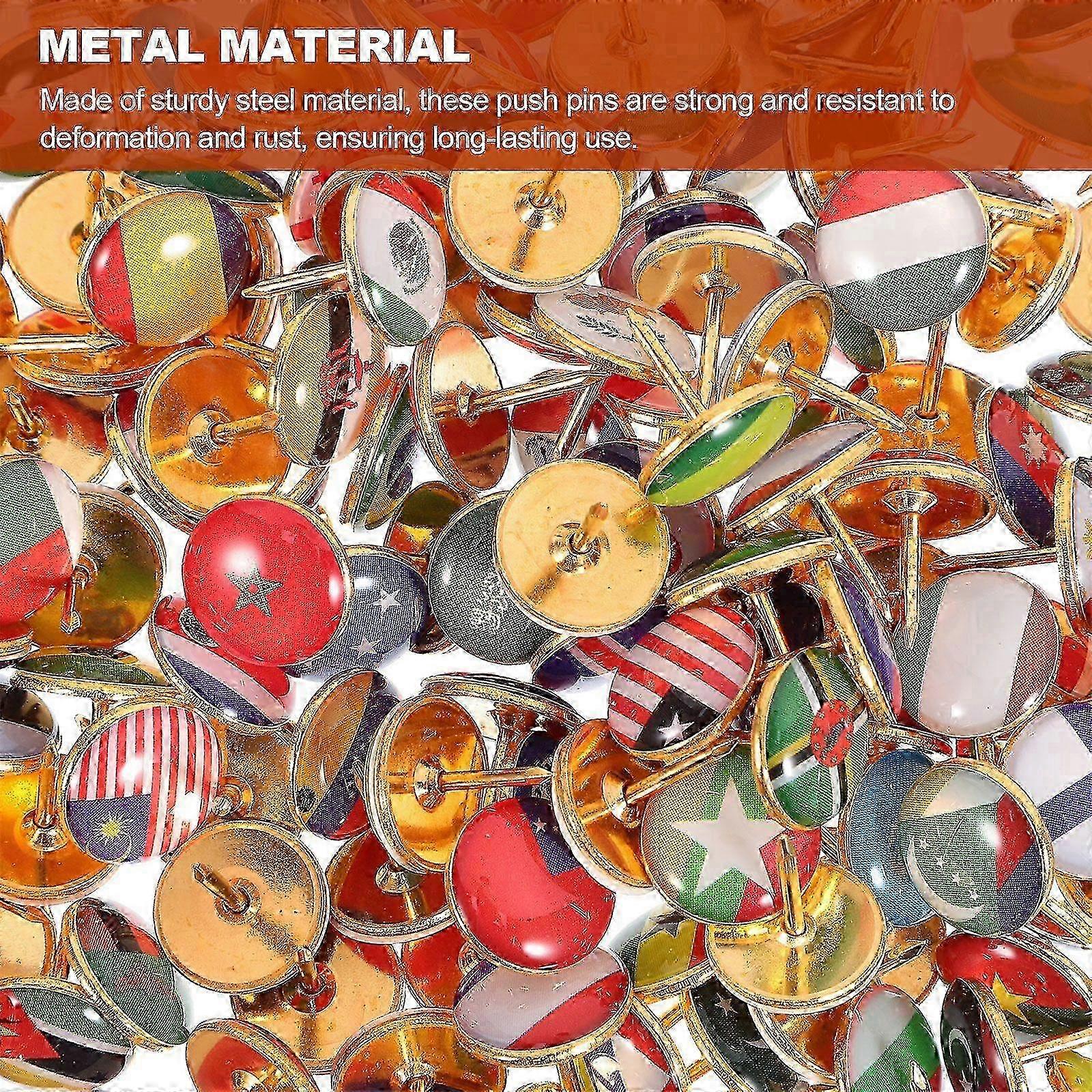 200 Pcs Flag Pins Creative Push Pins Thumb Tacks Creative Thumb Tacks Country Map Push Pins Map Thumbtacks 25-26