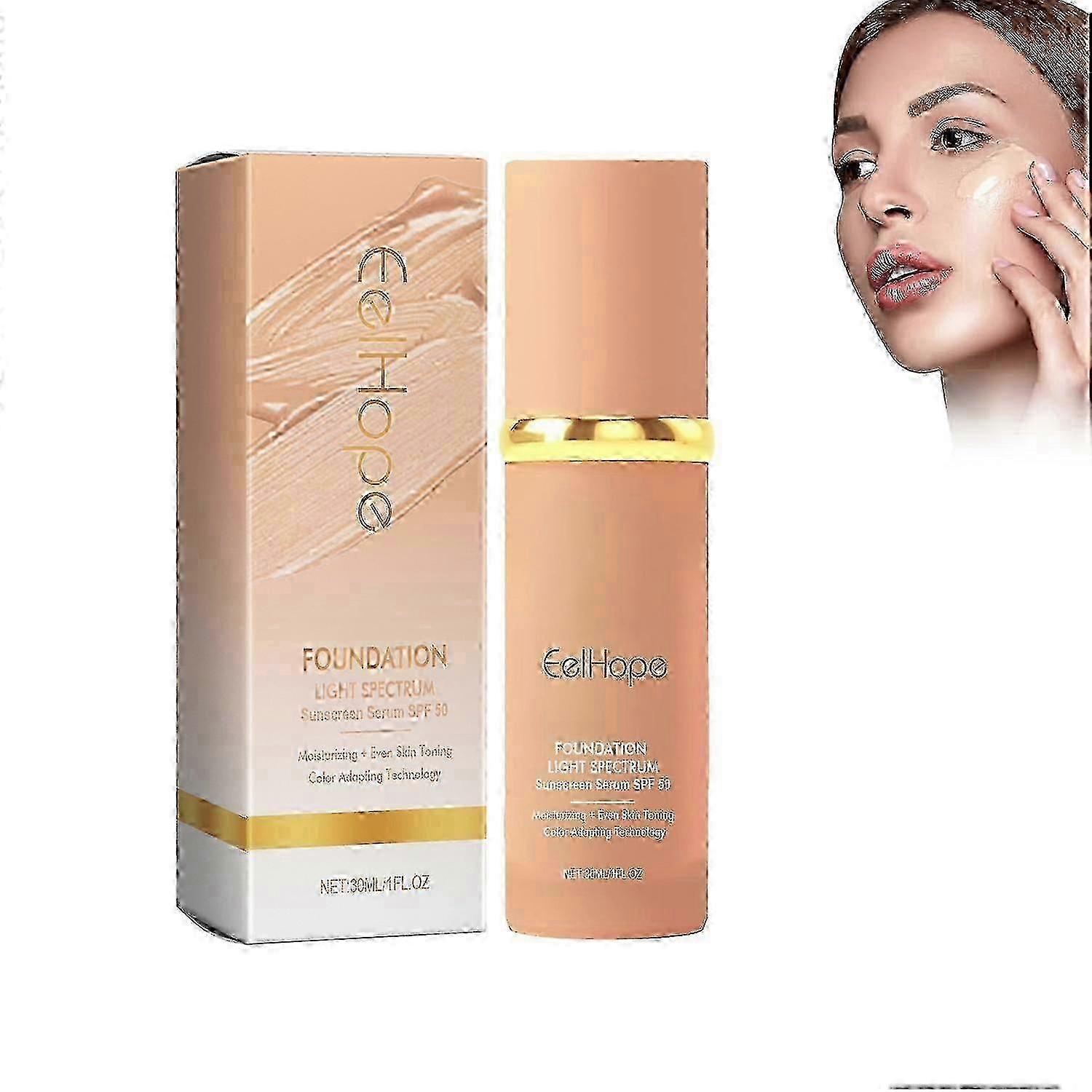 Foundation, 1pc 4-in-1 SPF50+ Hydrating Medium Coverage Concealer Longwearing Waterproof for Gym Sports