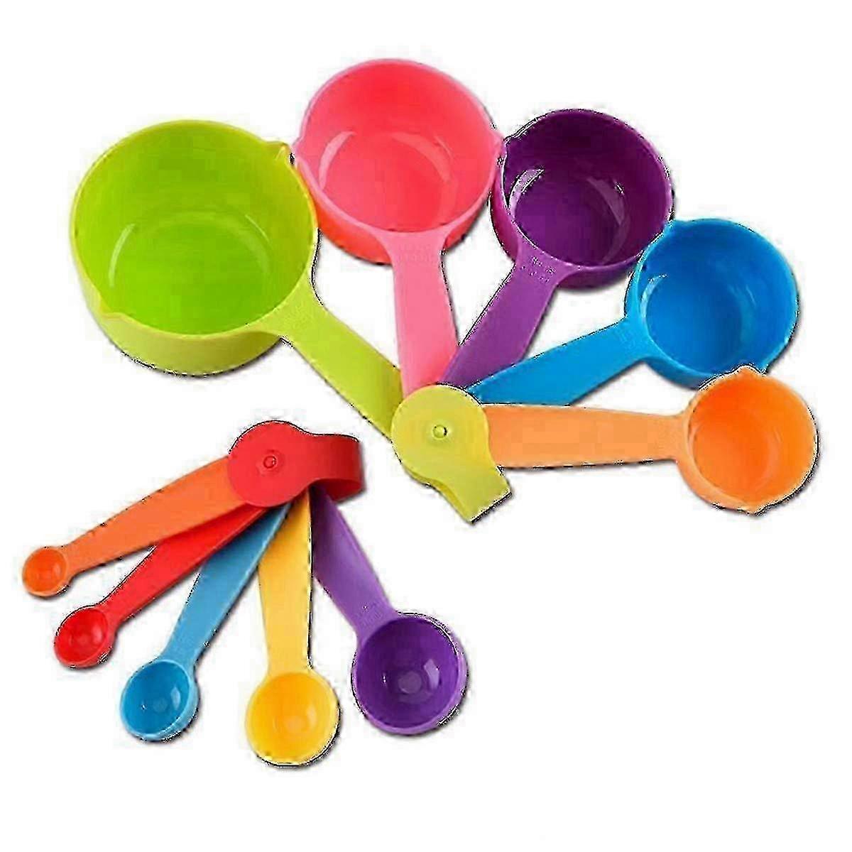 10pcs Measuring Cups And Spoons Food Graded Plastic Stackable Kitchen Utensil Set