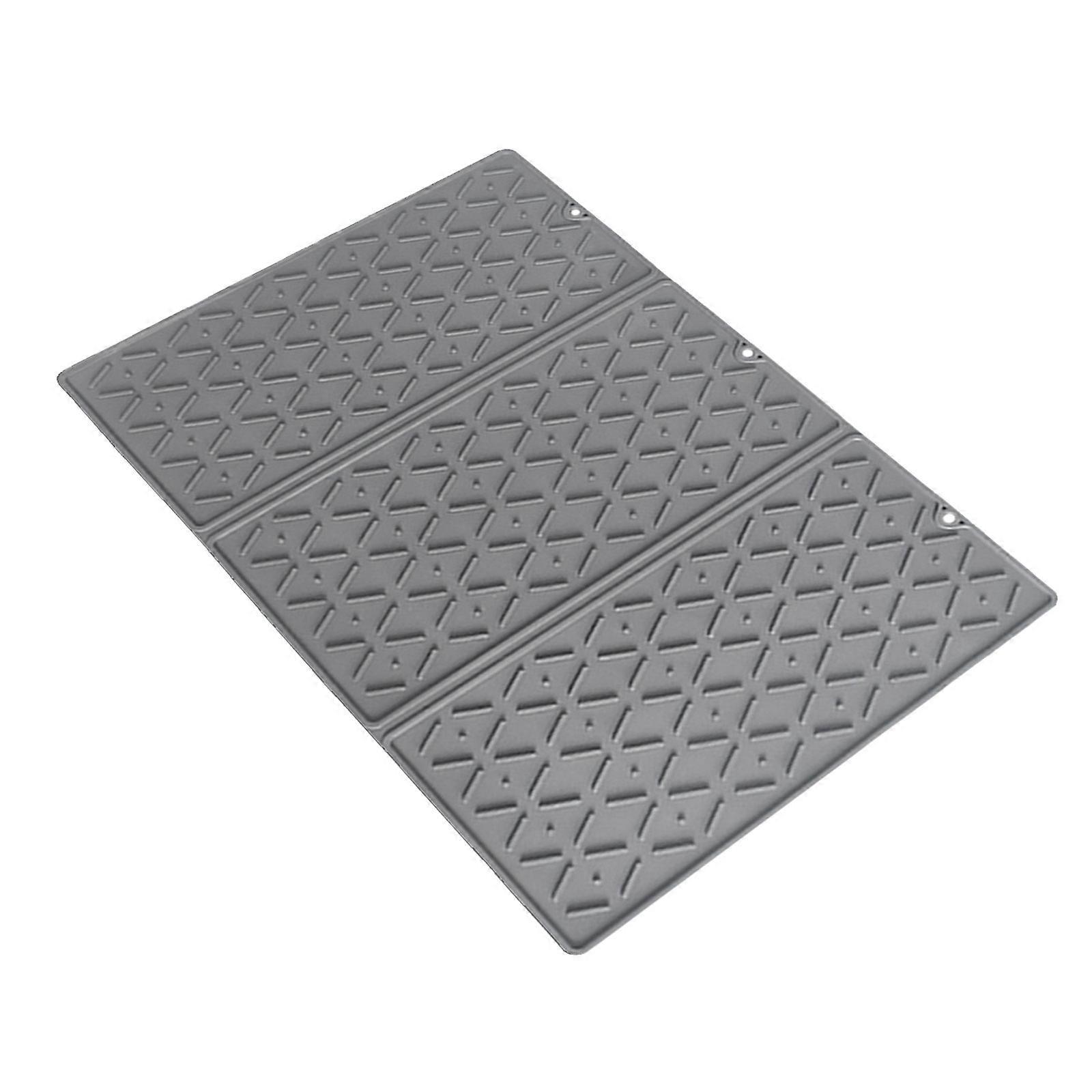 Space Saving Silicone Drying Mat Durable Silicone Dish Drainer Mat Practical Table Placemat for Kitchen Counter  grey