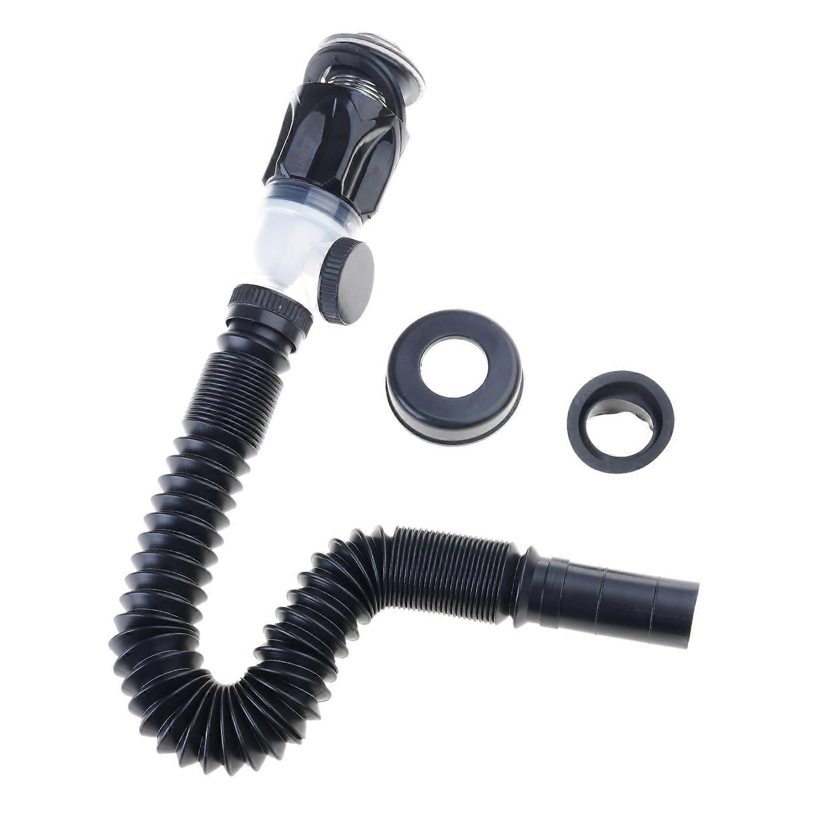 Kitchen Sink Drain Pipe Flexible Stretchable Deodorant Strainer Pipelines Washbasin Anticlogging Sink Strainer Hose Multicolor