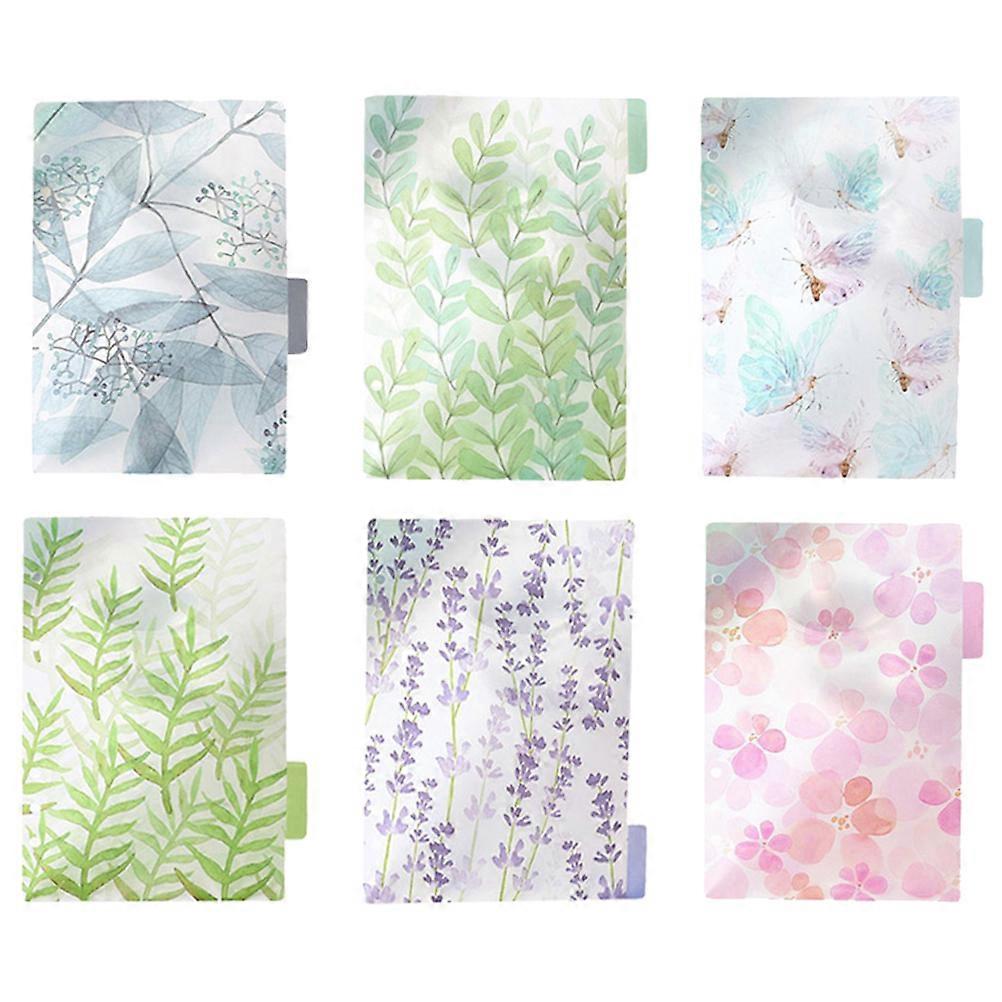 6pcs A5 Notebook Binders Dividers Set 6 Holes Ring Colored Transparent Divider Index Page Tab Cards PP Colorful Classification Page Tab for Notebook A