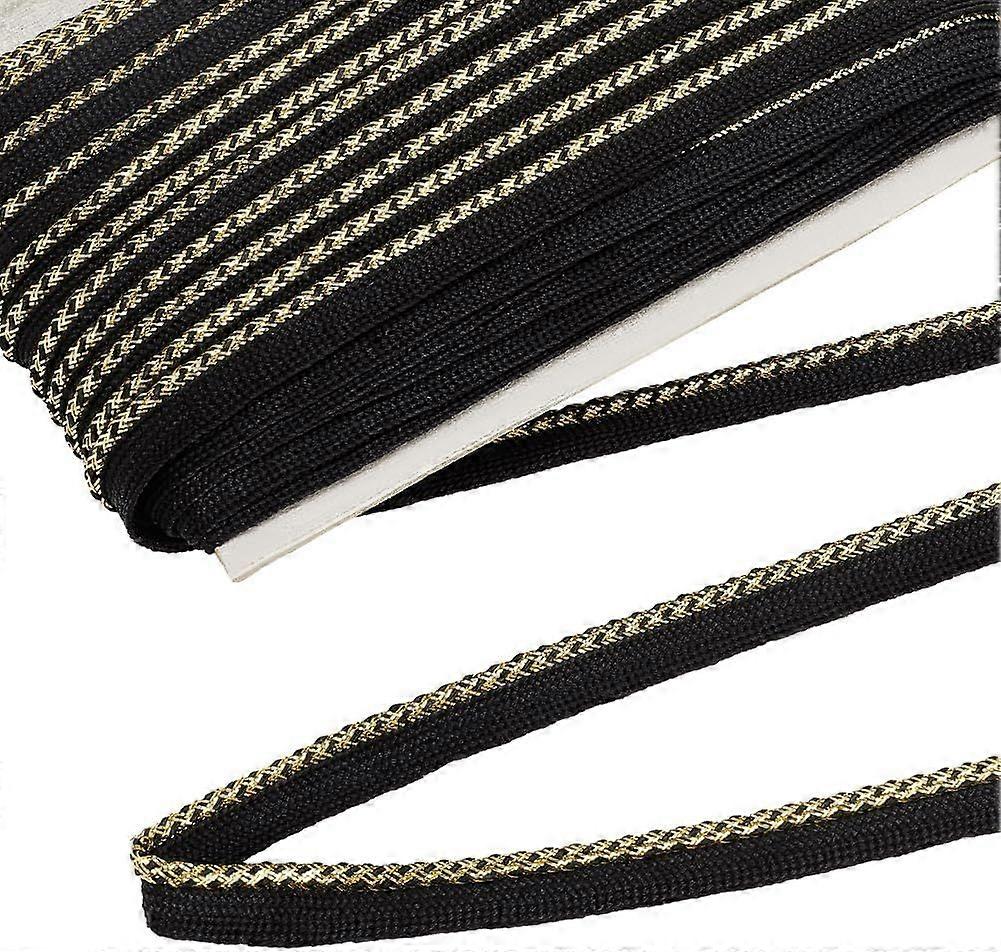21.9 Yards Polyester Piping Trim - 1/2" Wide Black Twisted Lip Cord Trim for DIY Home Curtain Decor