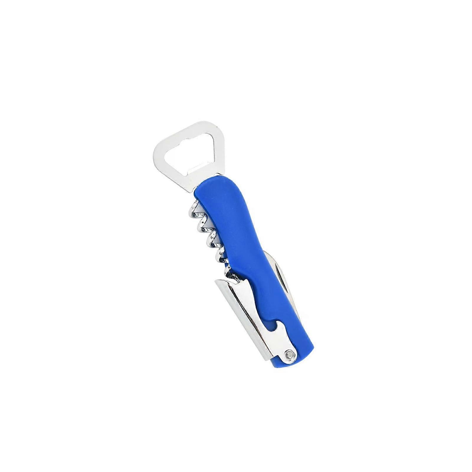 Wine Bottle Opener Corkscrew with Foil Cutter for Waiters Sommelier and Bars, Blue