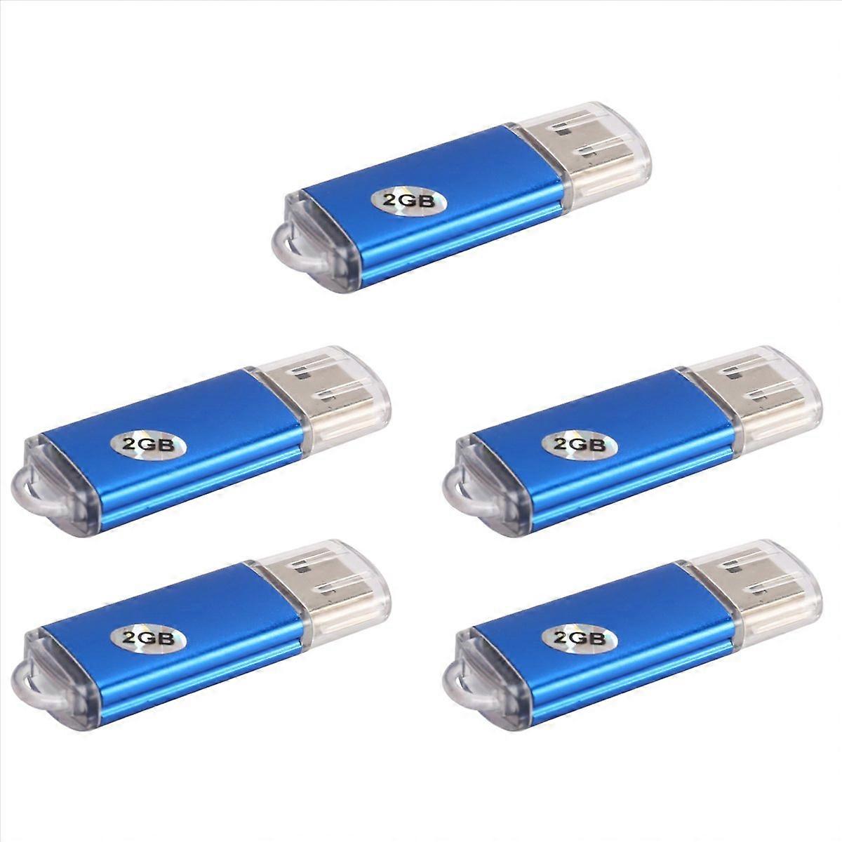5X 2GB USB 2.0 Flash U Disk Blue
