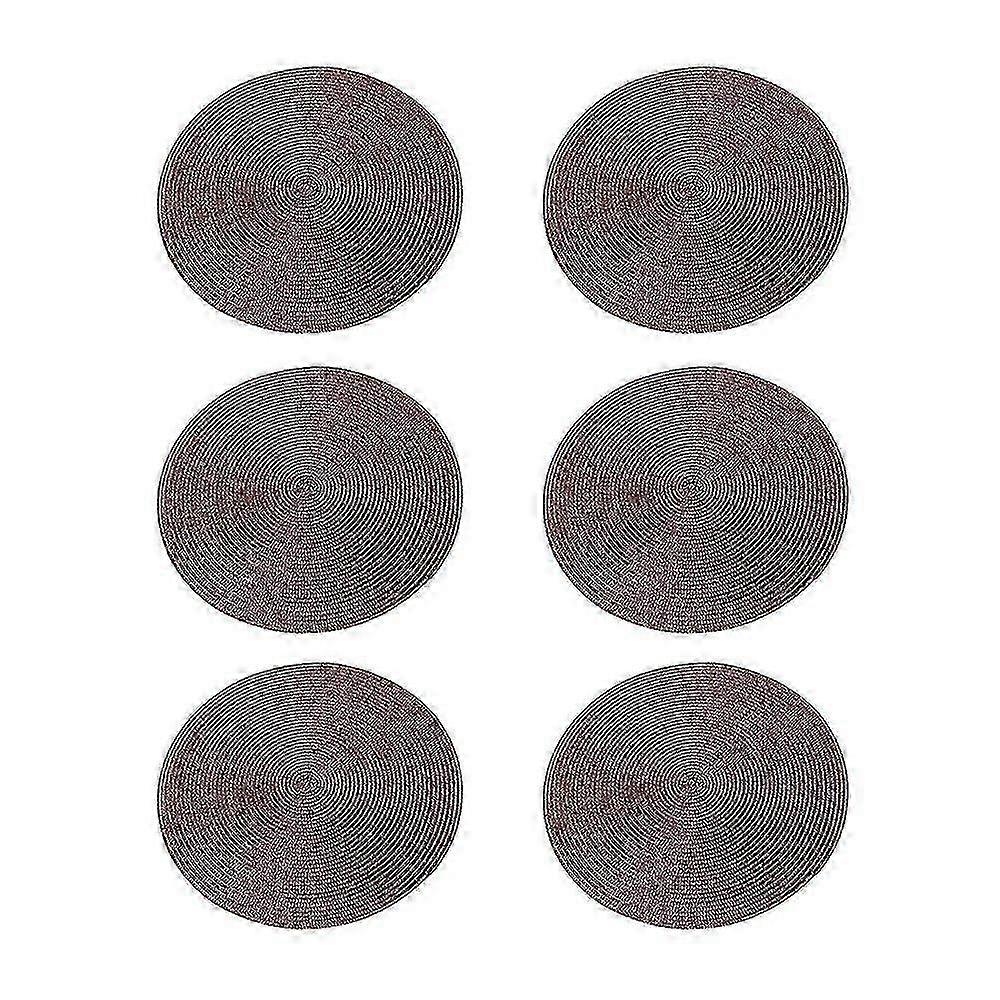 6pcs PP Placemats - Eco-Friendly, Solid Color, Heat Insulation & Decorative (for F1201)