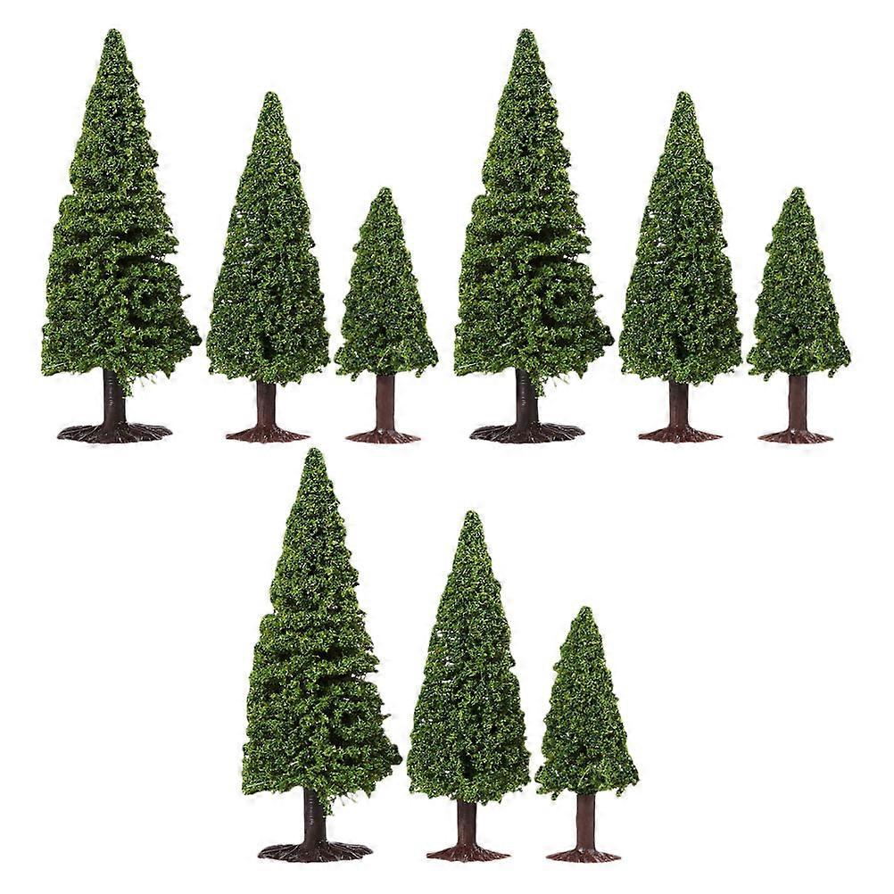 Model Trees Miniature Micro Landscape Trees for Crafts 9Pcs