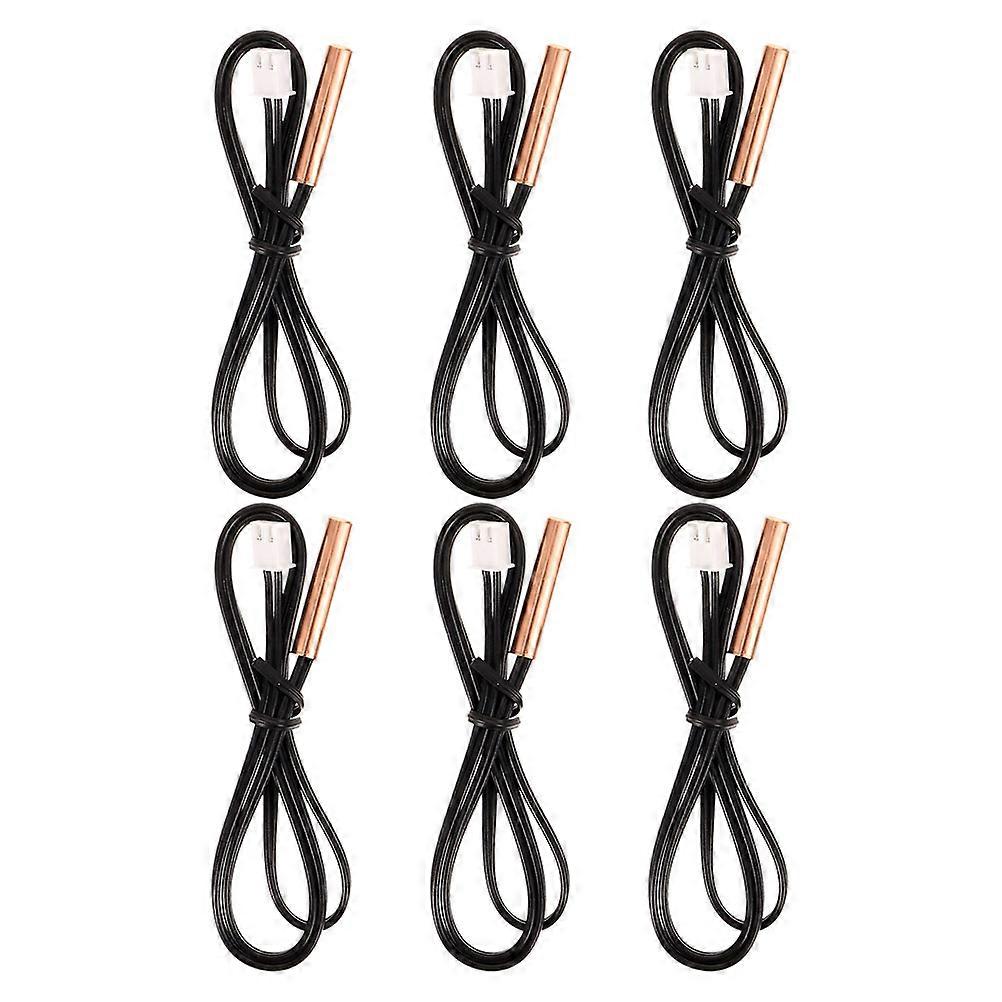 High Precision Temperature Sensor 6Pcs Suitable for Air Conditioning Systems and Refrigerators with 39cm Black Probe