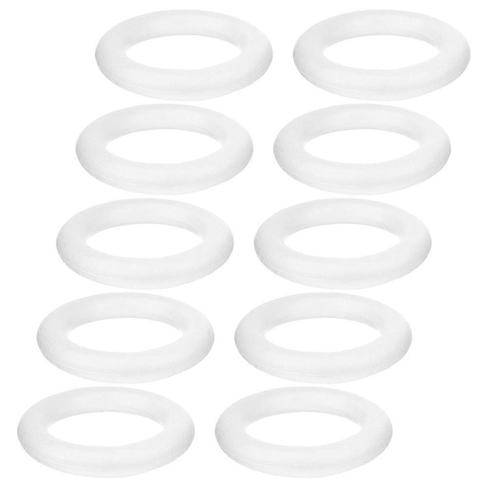 WORGEOUS 10 Pcs Wreath Ring Forms Foam Circle Models White Circles