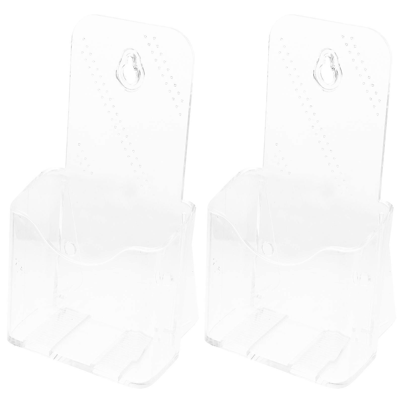 Brochure Holder Acrylic Pamphlets Holder for Display 2Pcs Transparent Tabletop