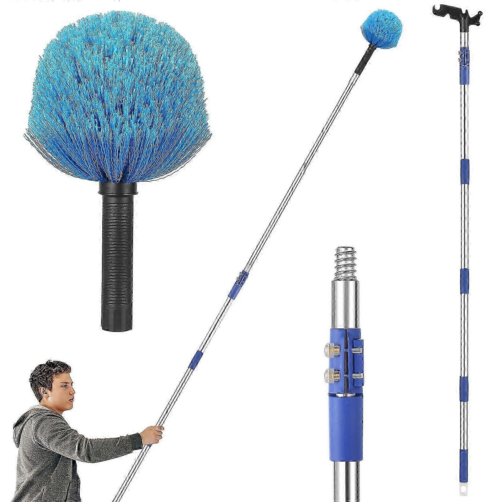 Adjustable telescopic spider web dust collector, with 5-81-foot extension pole