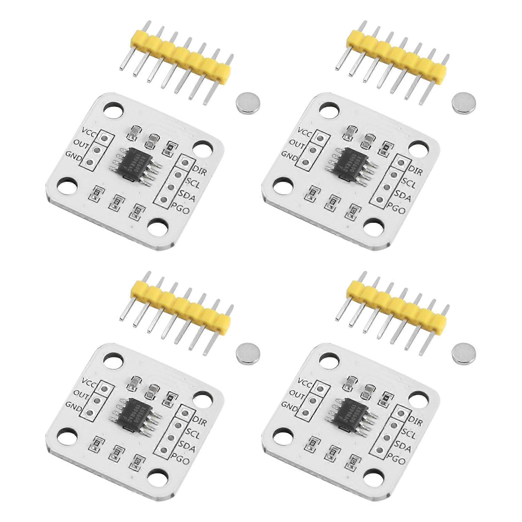 4Pcs AS5600 Magnetic Encoder Magnetic Induction Angle Measurement Sensor Module 12Bit High Precisio