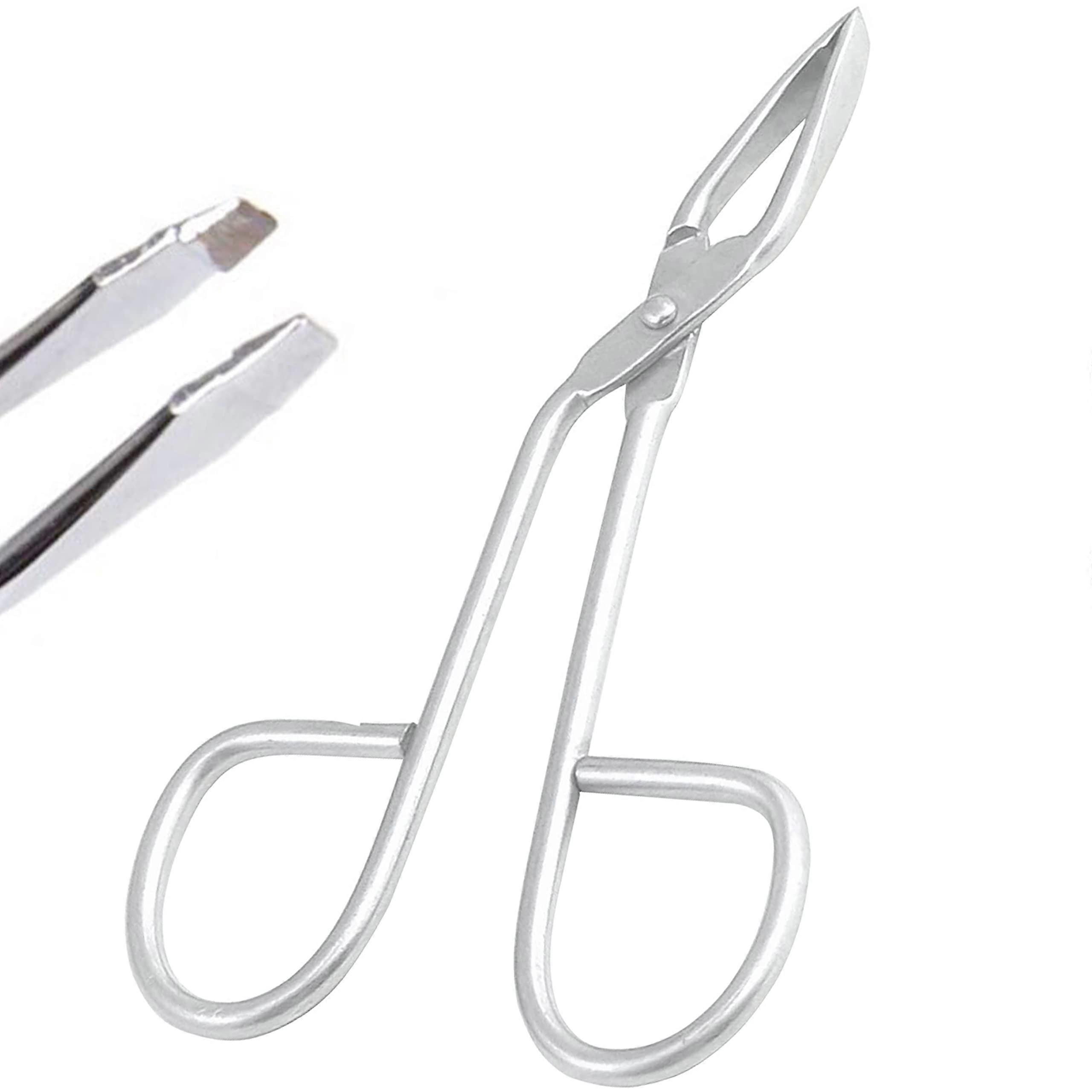 Professional Scissor Handle Tweezers with Precision Flat Tip and Ergonomic Design Matte Finish