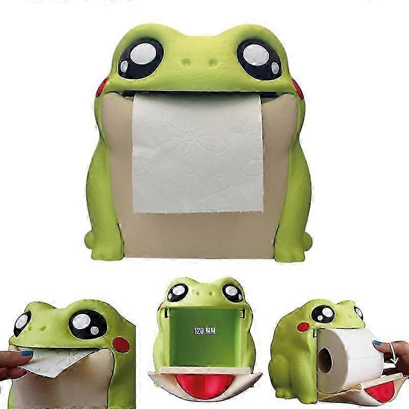 frosken toalettpapirdispenser 3D-trykt toalettpapirholder vevsoppbevaringsstativ frosk flip magehåndklerullholder