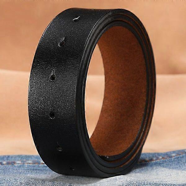 Genuine Leather Belt Without Buckle 01 Black 3.8cm