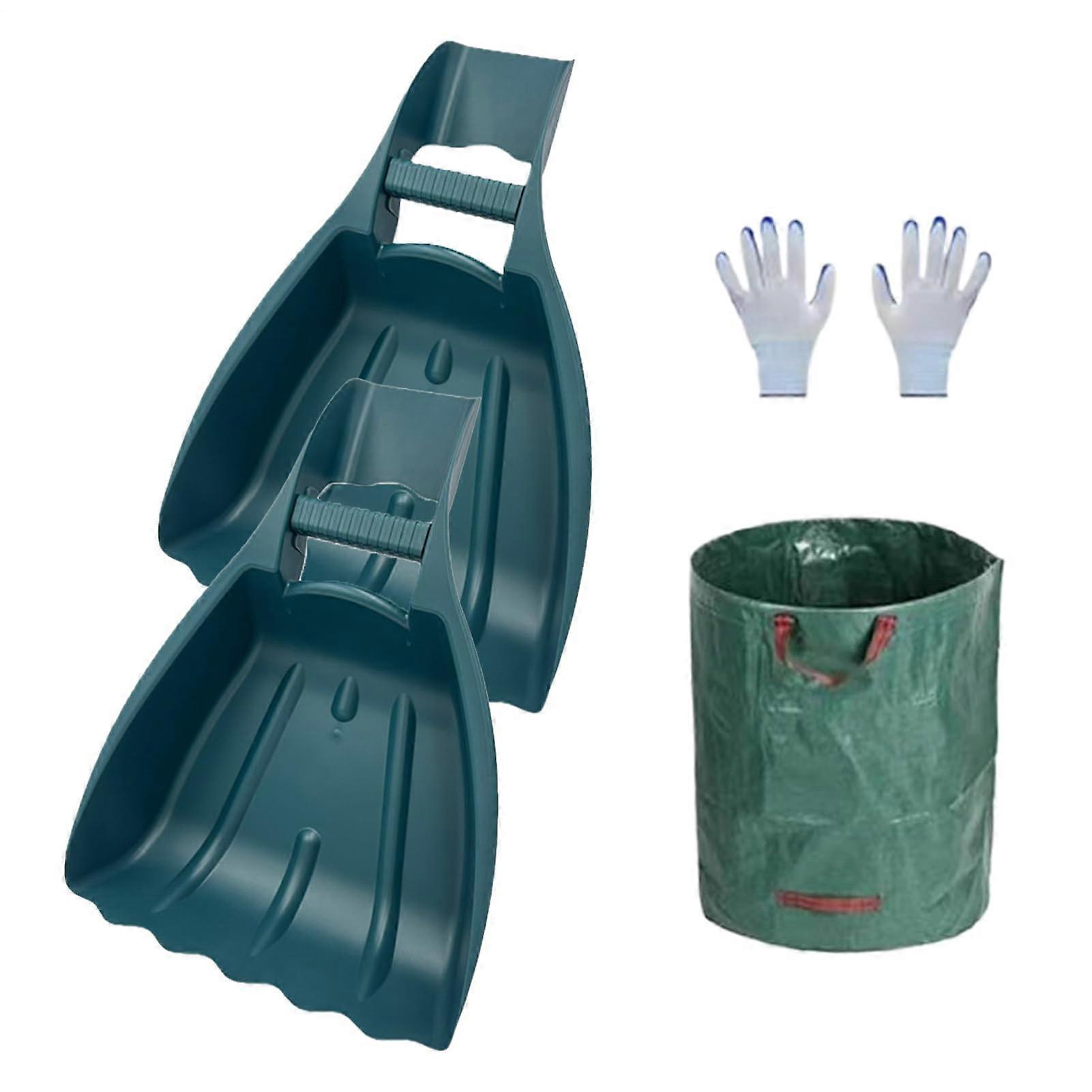 Leaf Rake with ThornResistant Gloves, Ergonomic Garden Hand Rake for Yard Debris and Leaf Collection