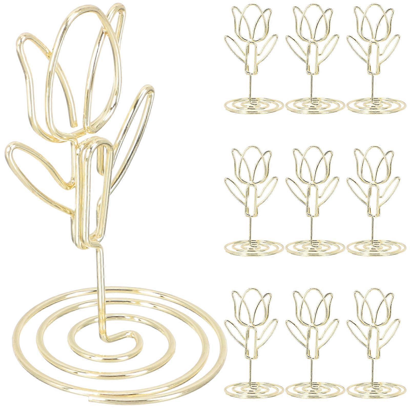 Flower Shape Table Number Holders for Wedding with 40Pcs Metal Holders