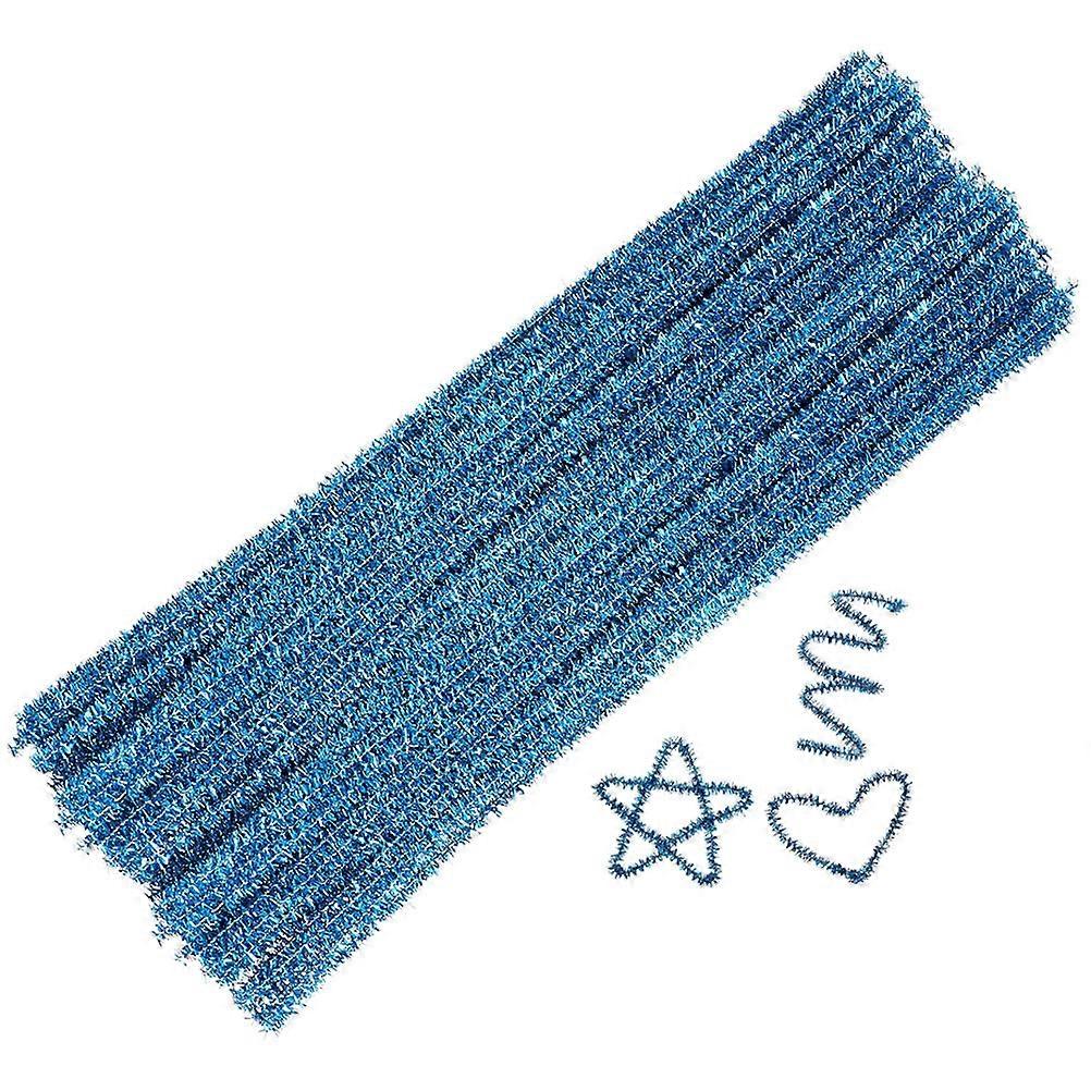 Chenille Craft Stems 100Pcs Twisted Stick Shape Blue Iron Wire Material For Classroom Activities