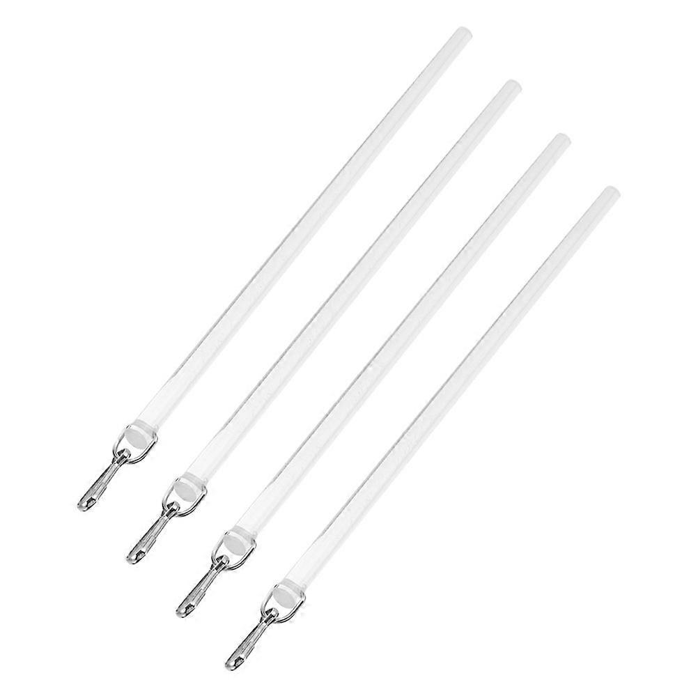 Curtain Pull Rod Transparent Acrylic for Smooth Rotation 4Pcs Set