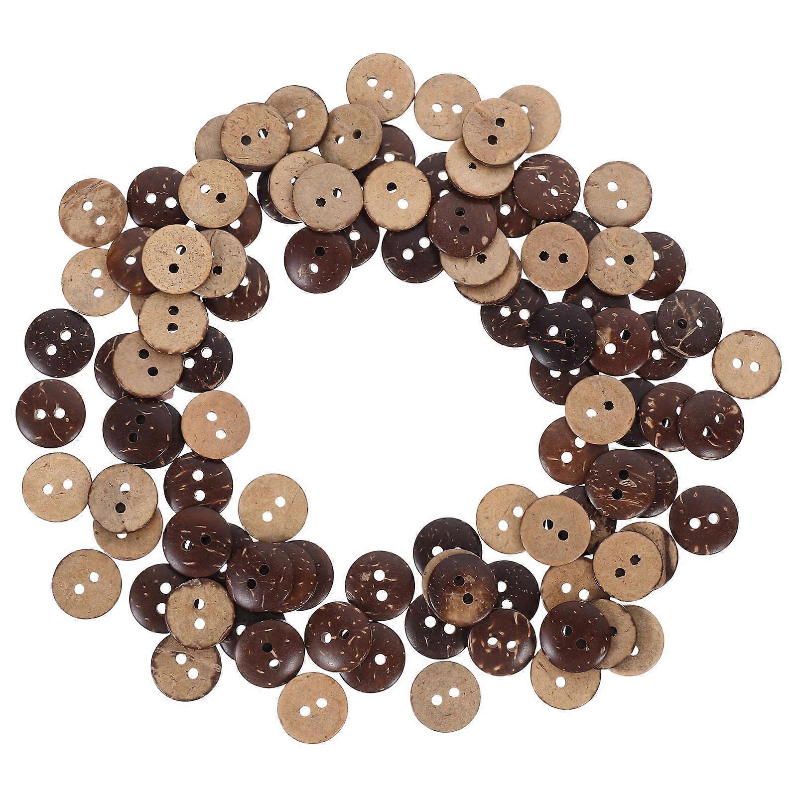 500Pcs Coffee Coconut Shell Buttons for Decoration DIY Sewing Crafts
