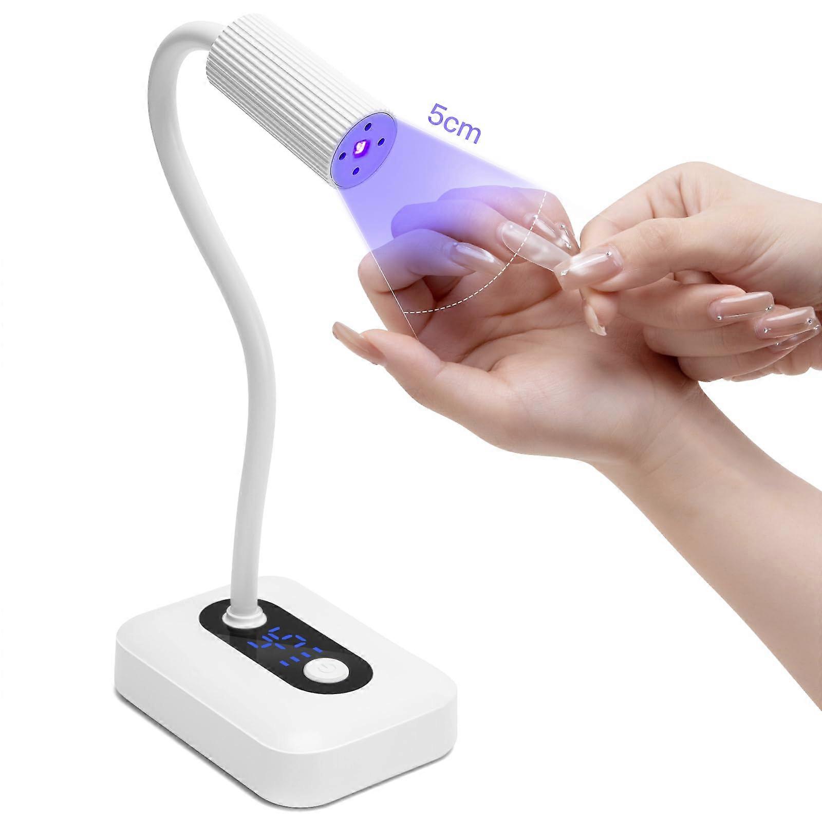 Rechargeable UV LED Nail Lamp with Auto Sensor, 360° Adjustable Gooseneck, Cordless Gel Dryer