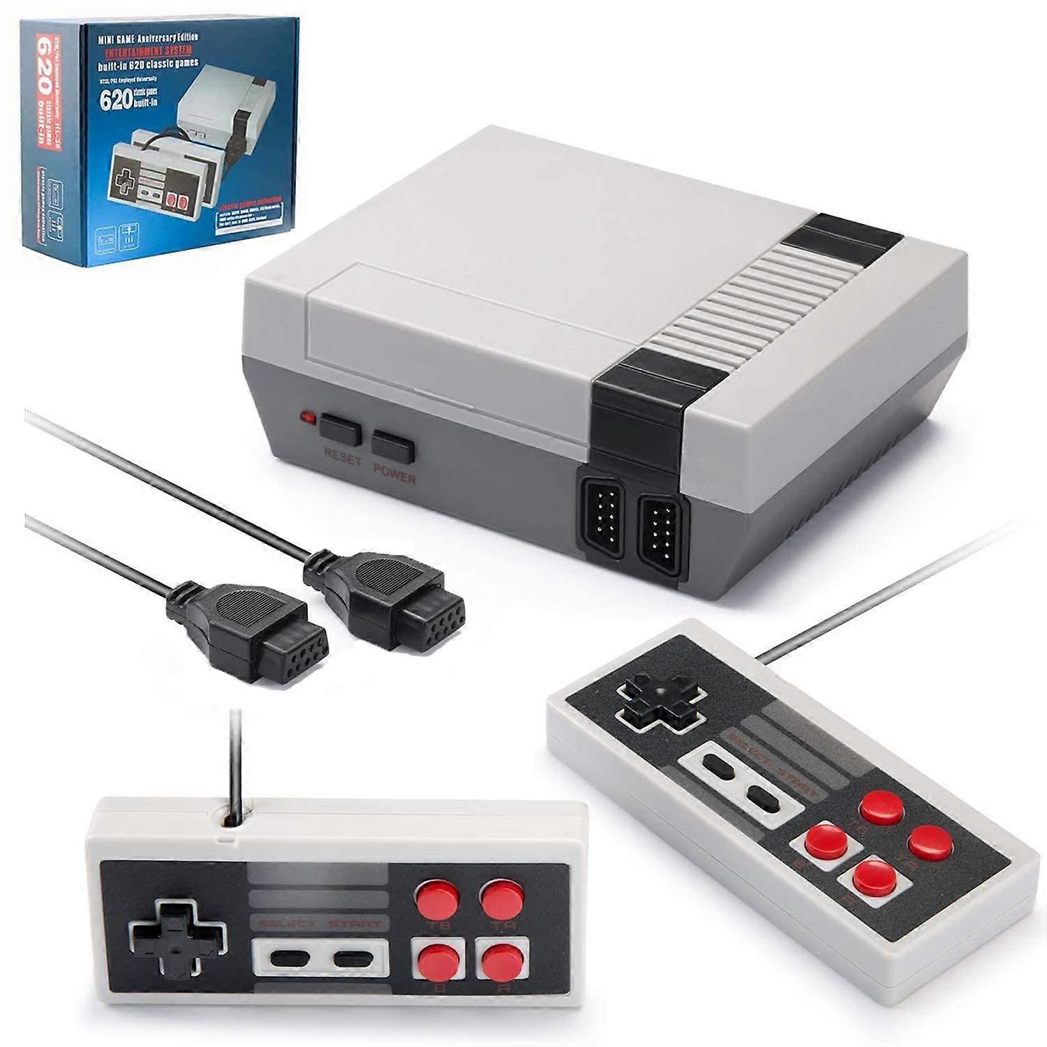 Retro Game Console with 620 Builtin Games, Mini Design and Dual Controllers