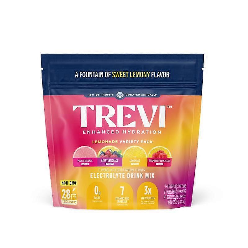 Trevi Sugar Free Electrolyte Drink Mix – Lemonade Variety Pack (Pink Lemonade, Berry Lemonade, Lemonade & Raspberry Lemonade) | 28 or 8 Stic