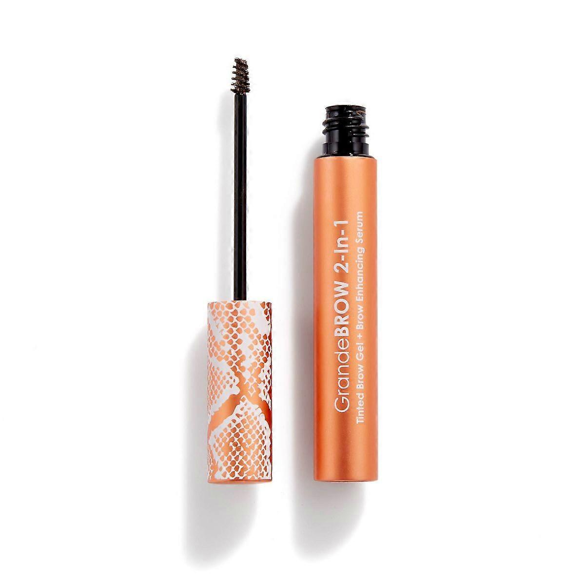 Grande Cosmetics 2-in-1 Tinted Brow Gel & Brow Enhancing Serum, 12-hr Smudge-proof, 0.12 Fl Oz - Dark