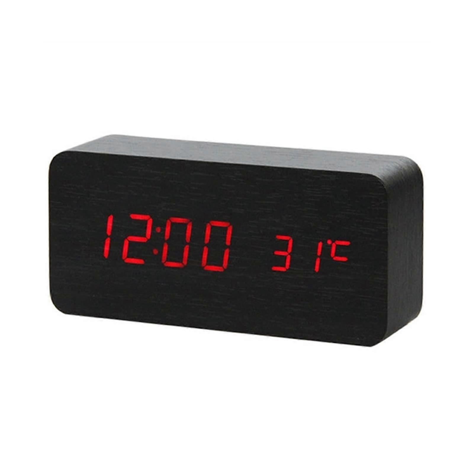 LED Digital Alarm Clock with Snooze and Temperature Display, Mirror Surface for Bedroom Desk