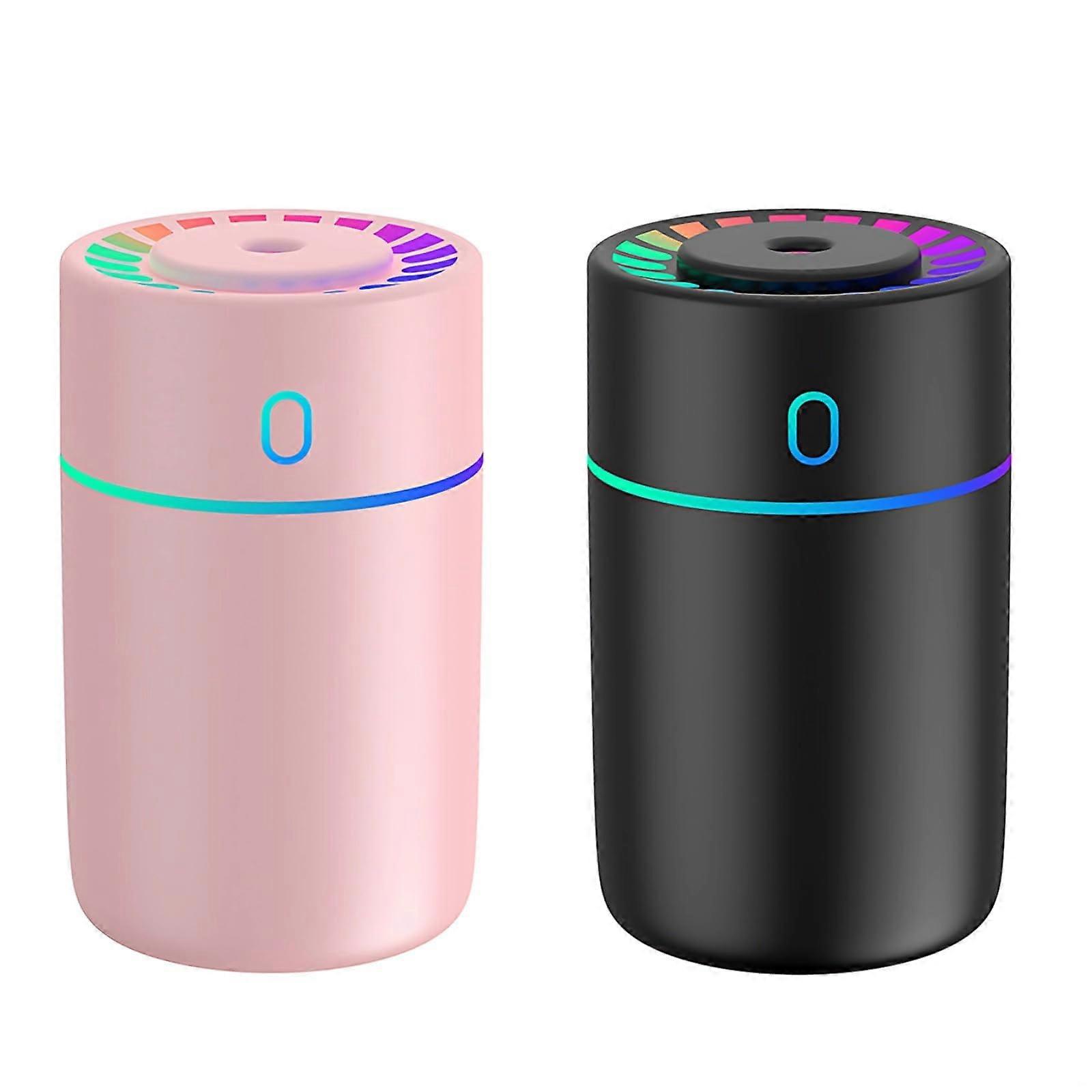 Portable USB Mini Humidifier with SevenColor LED Light, Fast Mist, Auto Shutoff for Car and Desk