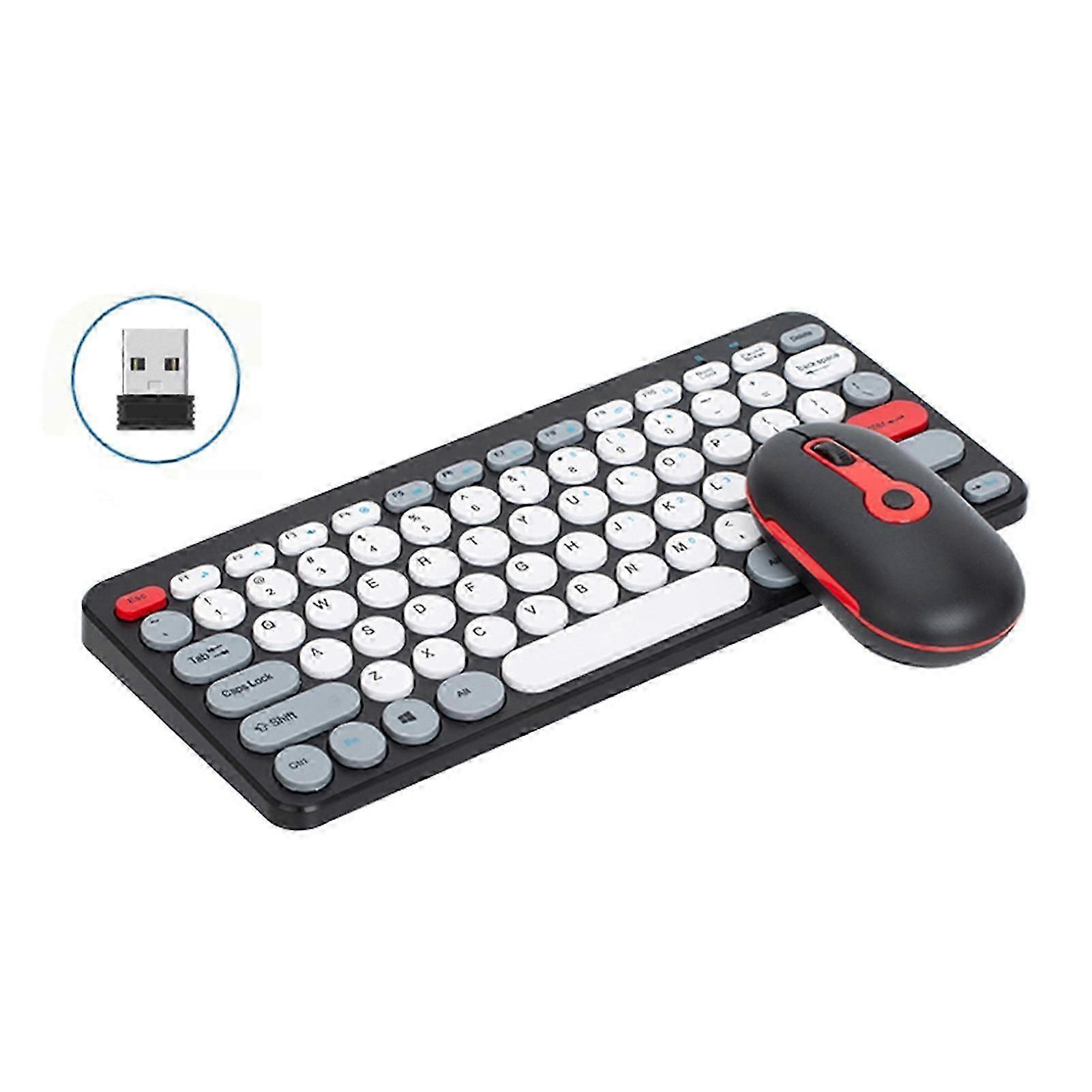 Wireless Keyboard and Mouse Combo 2.4G Ergonomic Compact Silent for Computer and Laptop