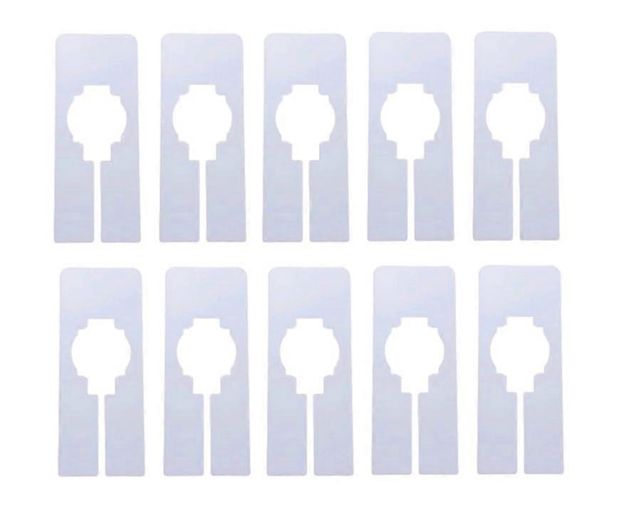Set of 10 White Rectangular Closet Dividers for Clothing Rack Organization with Writable Surface