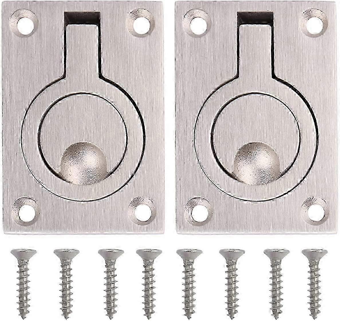 Flush Ring Pull Handle 2PCS Flush Lifting Handle Rustfritt stål Flush Lift Ring