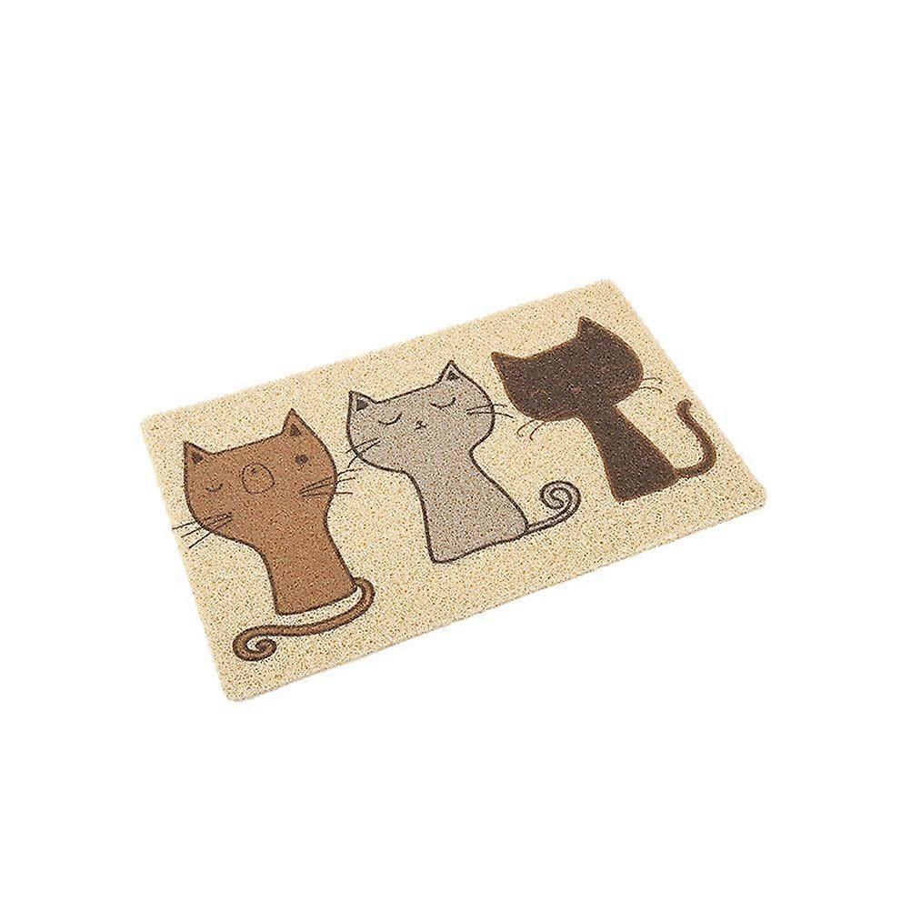 PVC Cat Litter Mat Cat Pattern Pet Sitting Mat Litter Trapper Pad Feeding Pad