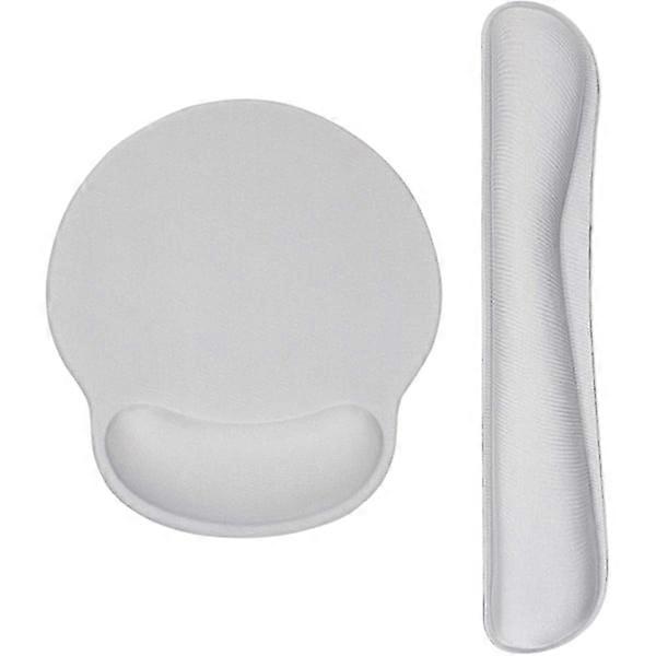 Ergonomic keyboard mouse pad with gel wrist rest, gray
