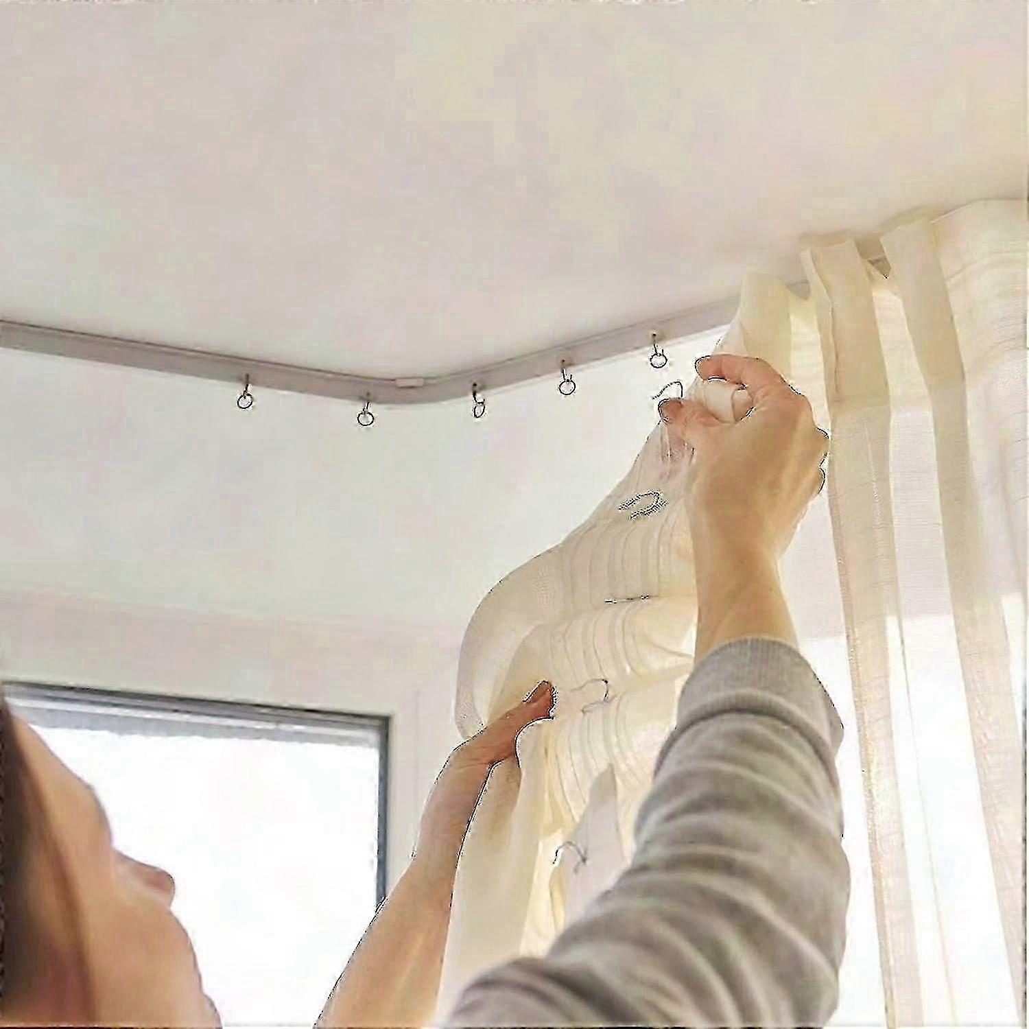 U-shaped Bendable Curtain Track With 26 Hooks Pulleys (3.5m) - Dd01