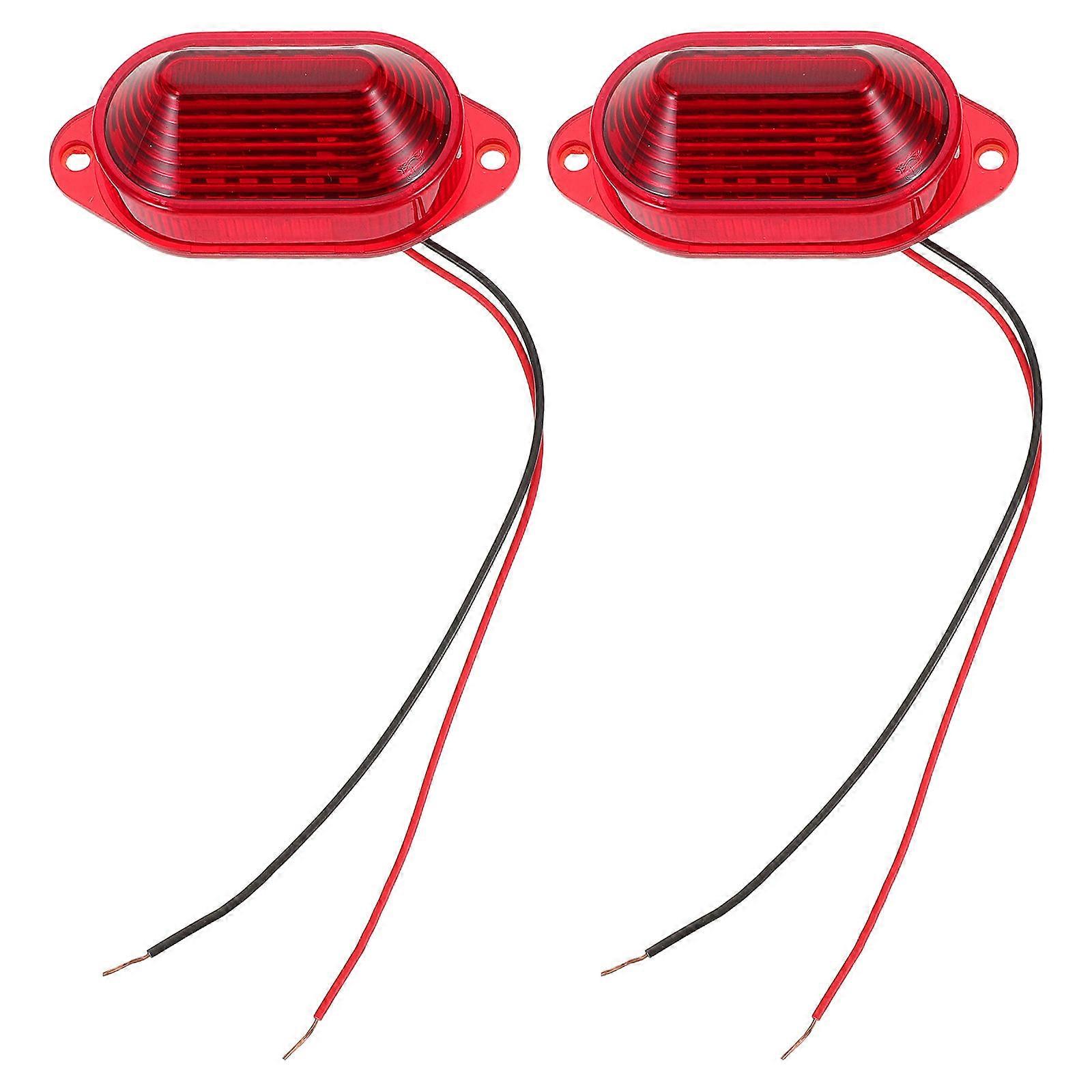 Emergency Strobe Lights Vehicle Warning Lights 2Pcs Red Strobe Lamps