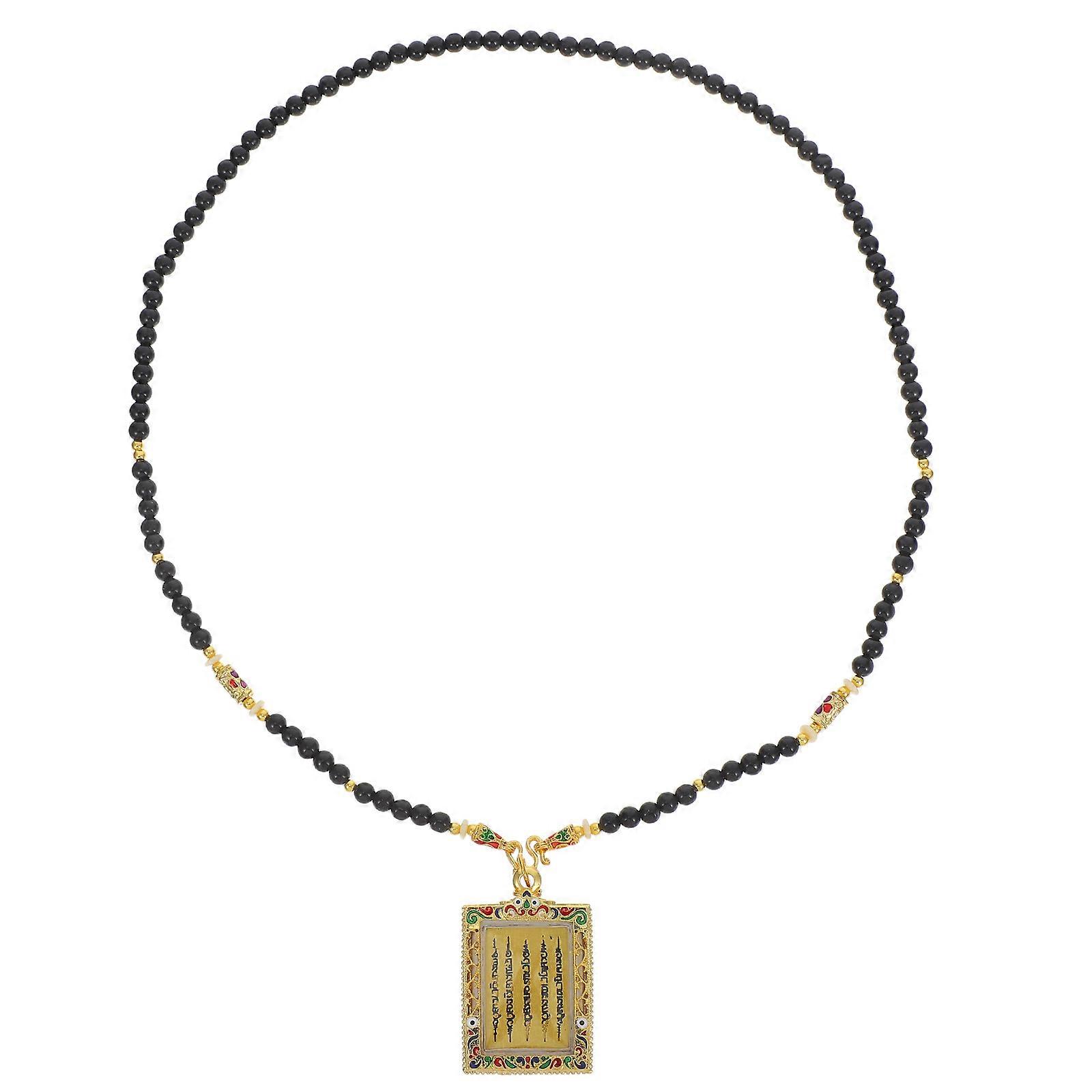 Buddhism Amulet Pendant for Protection with Five Scriptures Hanging Ornament