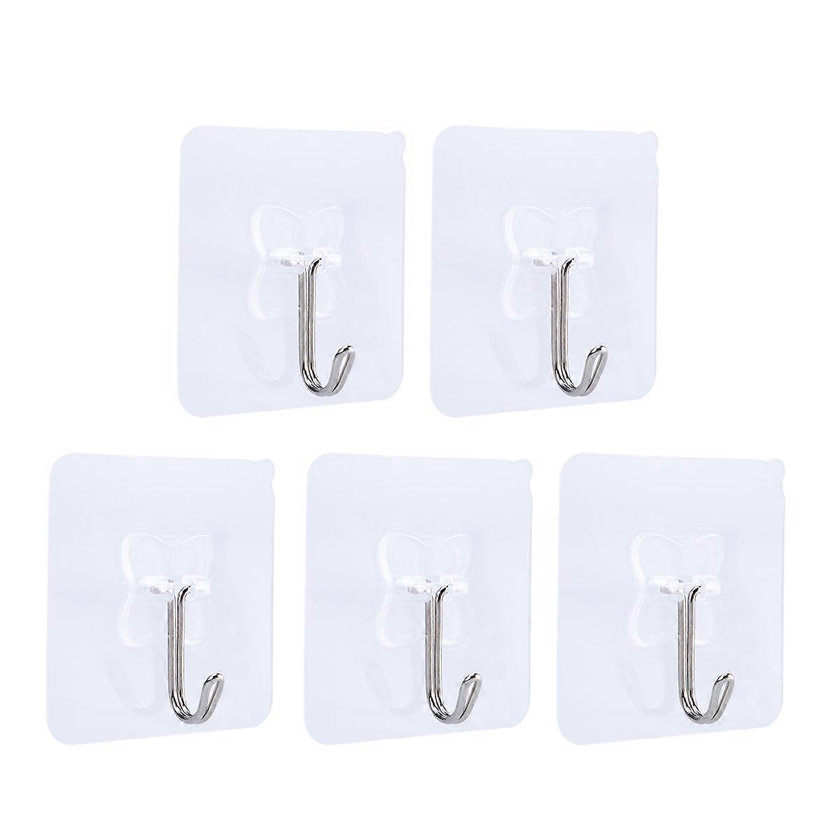 Suction Cup Hooks Transparent PVC Strong Suction for Hanging 5Pcs Pack