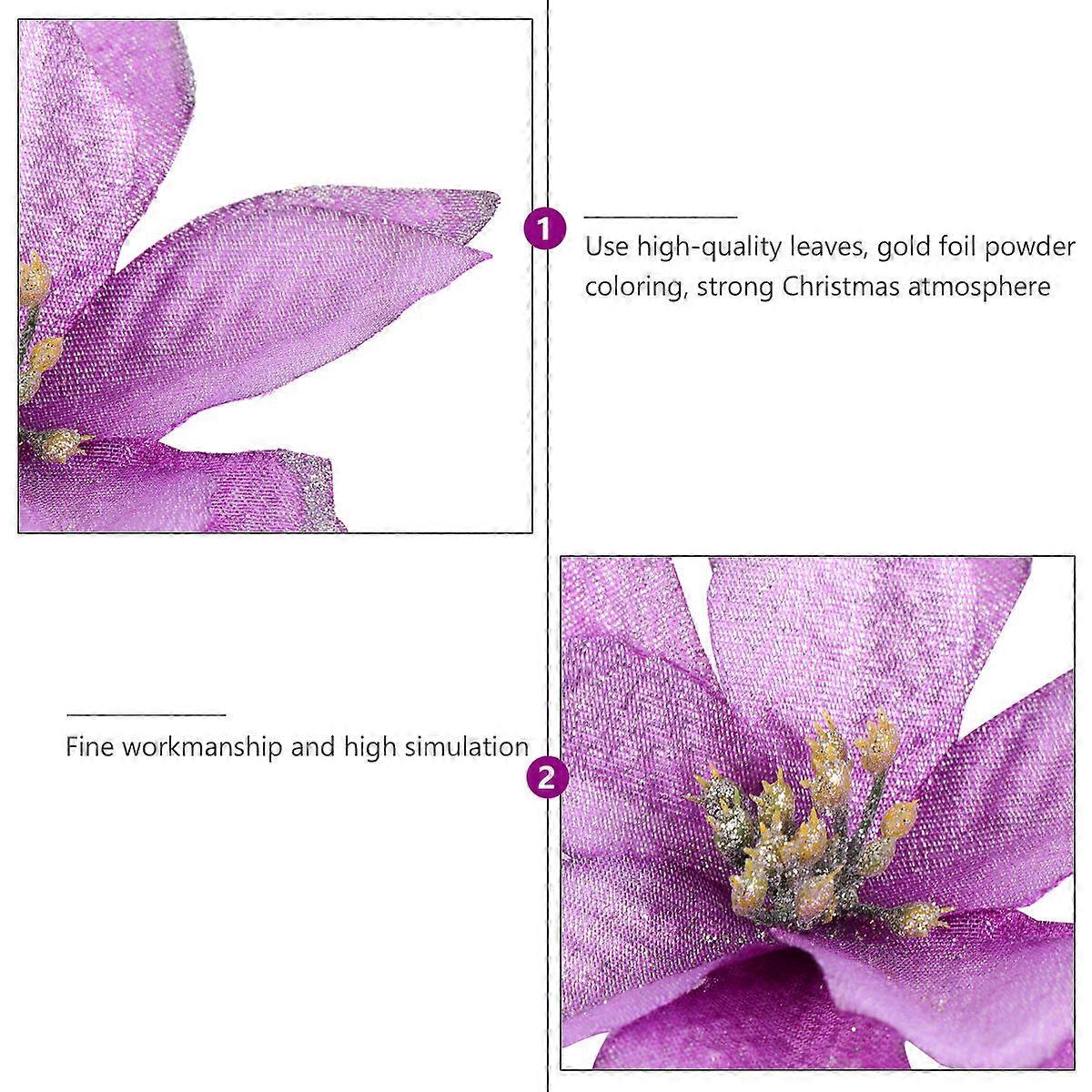 Christmas Flower Cloth Flower Decoration for Decor 24Pcs Simulation Props