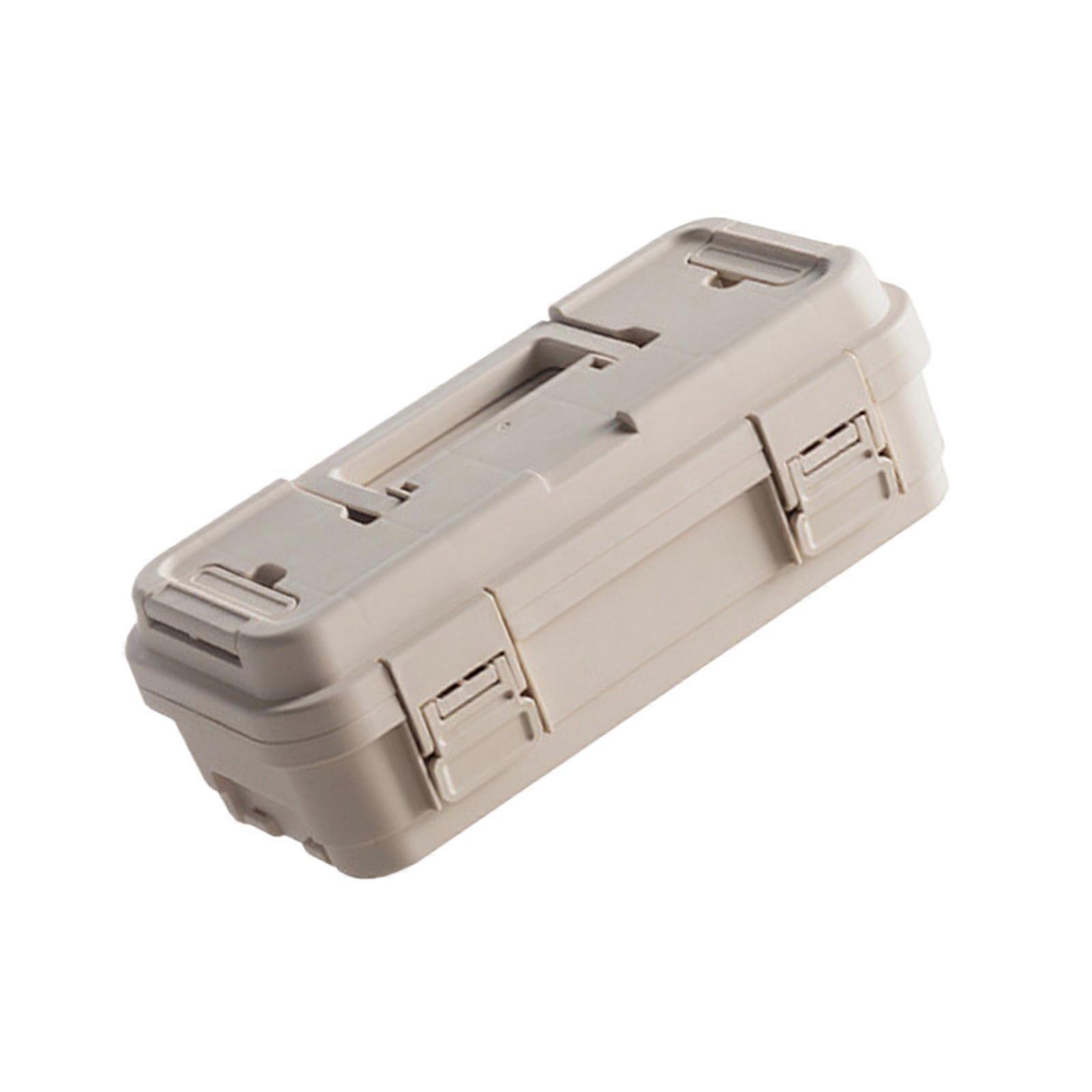 Versatile Tool Box Organizer Medium Small Capacities Secure Closure Intelligent Layered Storage High Quality PP Material  S Khaki