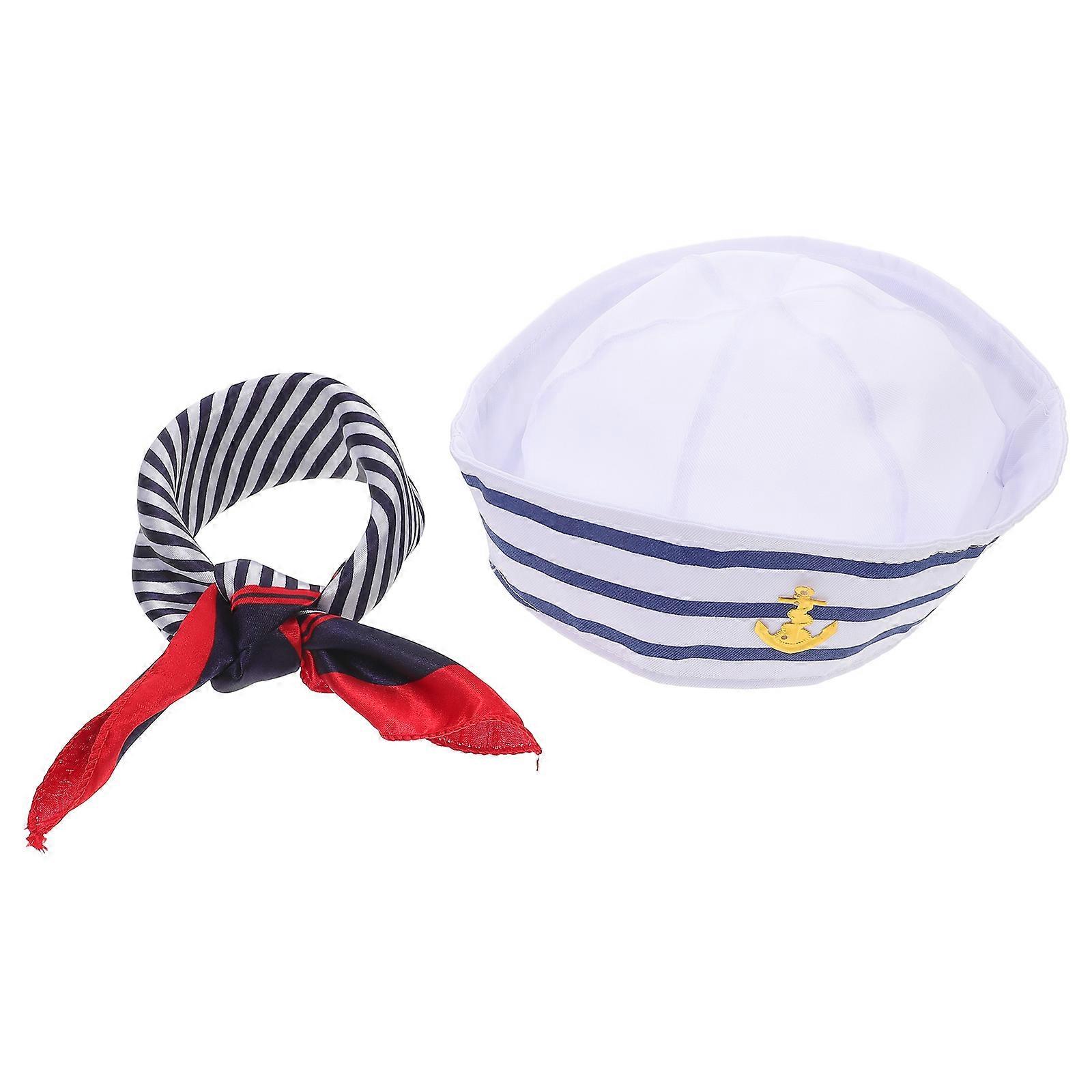 Cosplay Sailor Hat with Captain Hat and Scarf for Party 4Sets