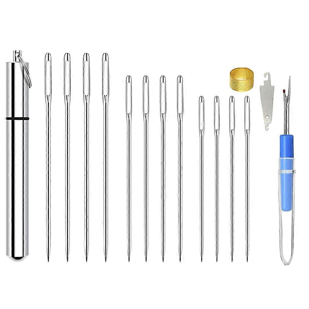 Self-Threading Sewing Needle Kit Alloy Knitting Needle Set for DIY 1Set