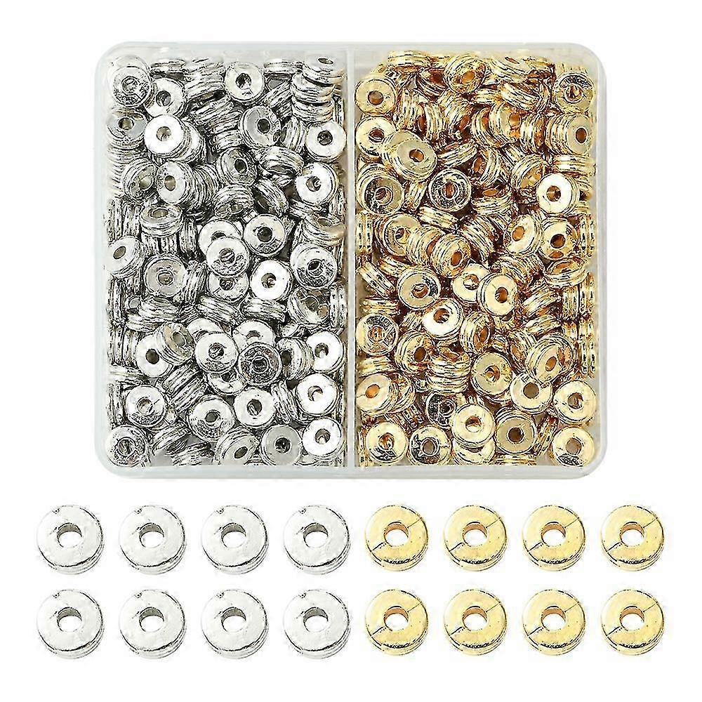 400Pcs 2 Colors CCB Plastic Beads Flat Round Craft Beads 26-27s