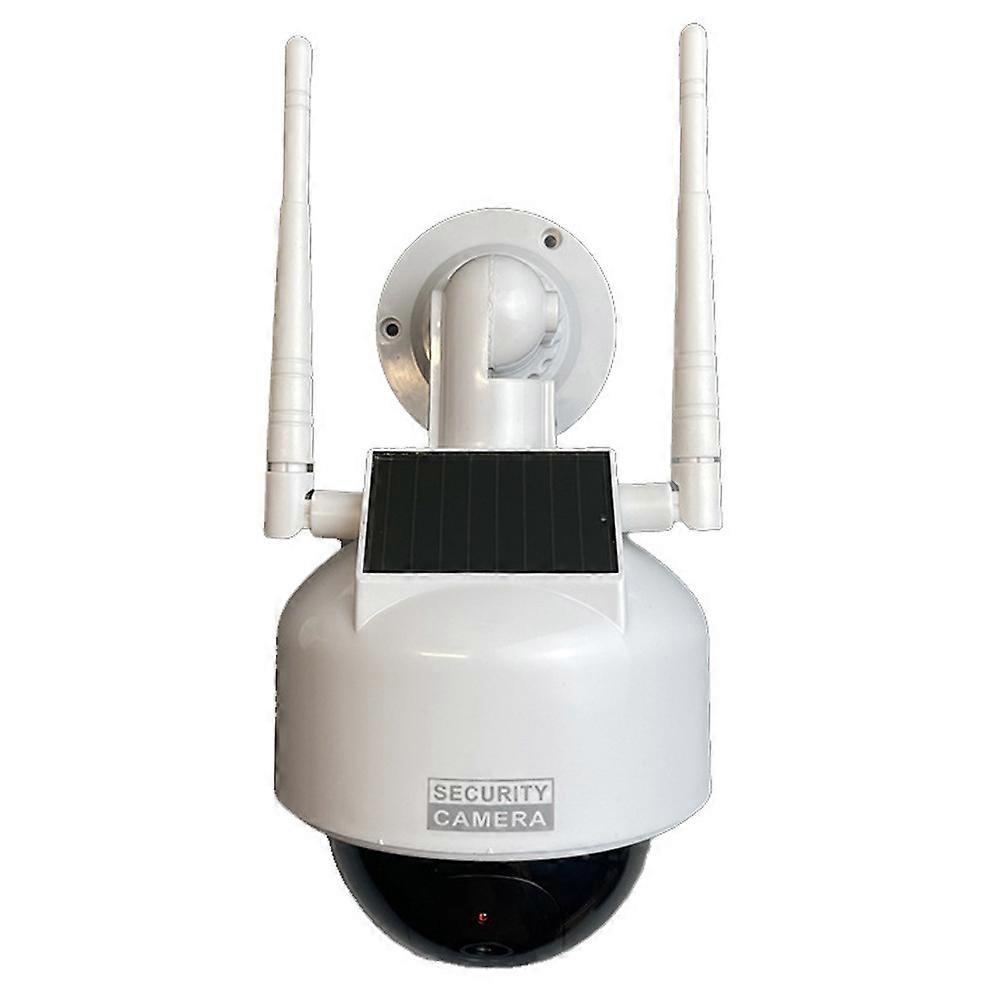 Solar Powered Dummy Security Camera Flashing LED Light Dome Fake Surveillance Camera