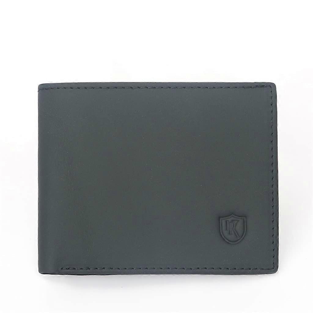 Men's Leather Wallet AntiTheft  Cowhide Korean Style Bifold with Secure Coin Pocket