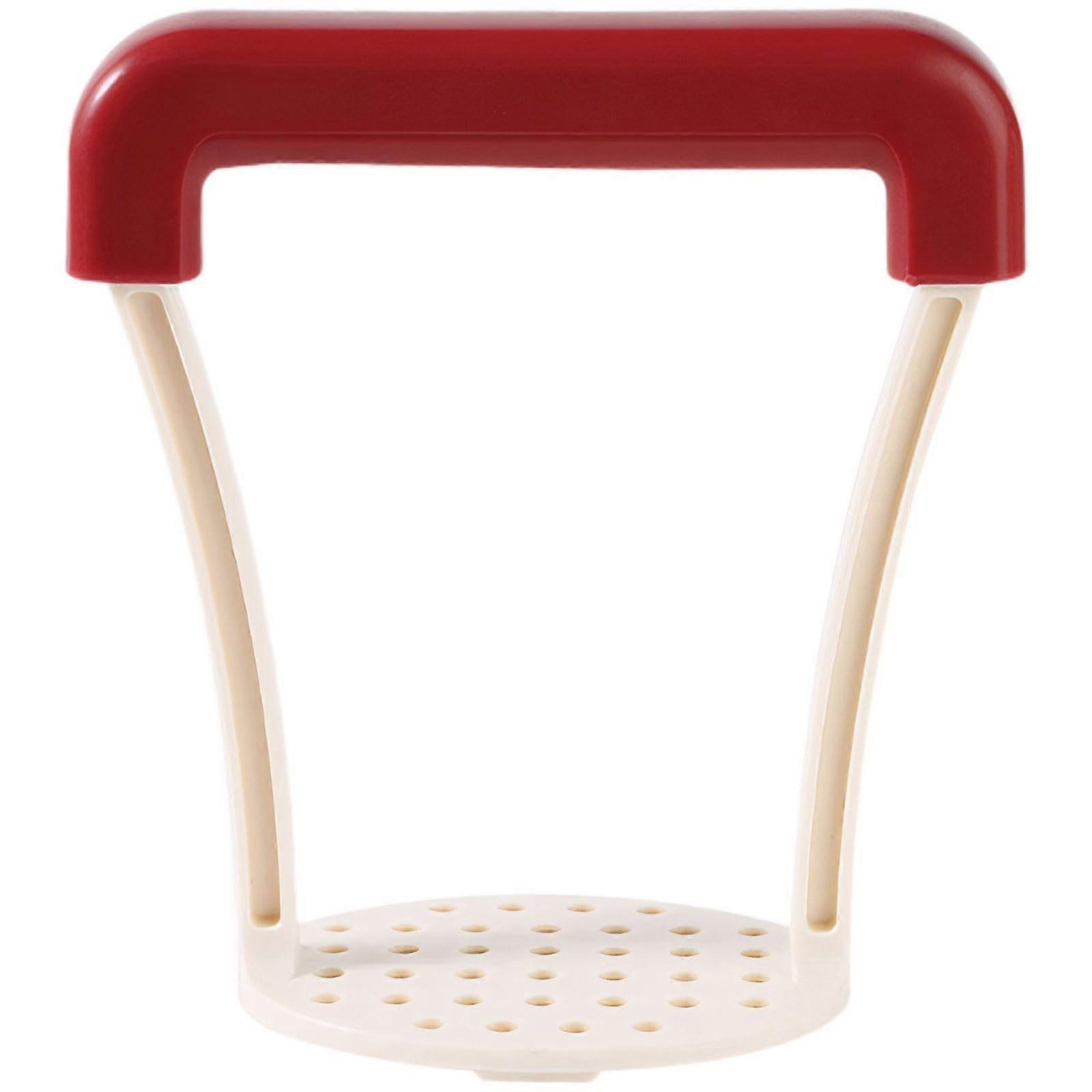 Potato Masher with Ergonomic NonSlip Handle, Durable PP, Even Texture, Dishwasher Safe, Red