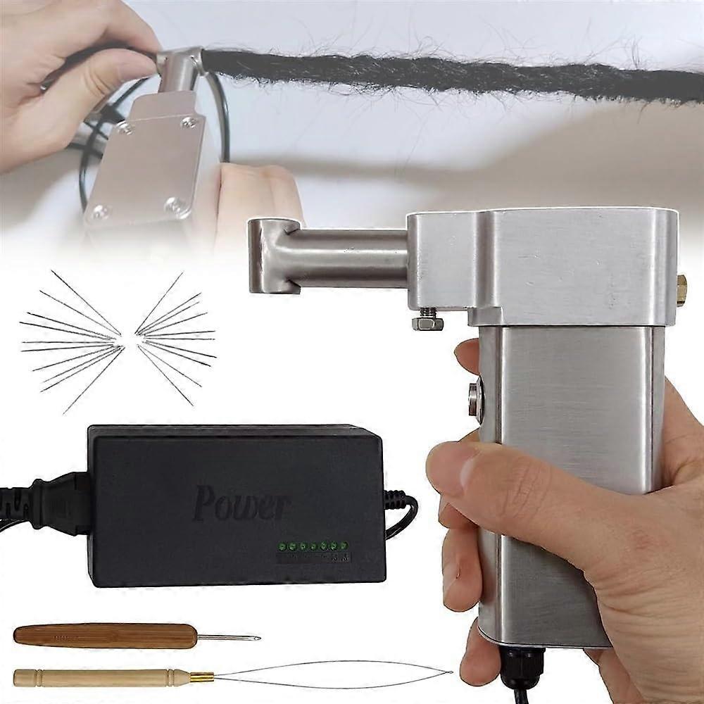 Electric Dreadlock Machine 16mm with Automatic Triple Needles for Fast Hair Extensions Braiding