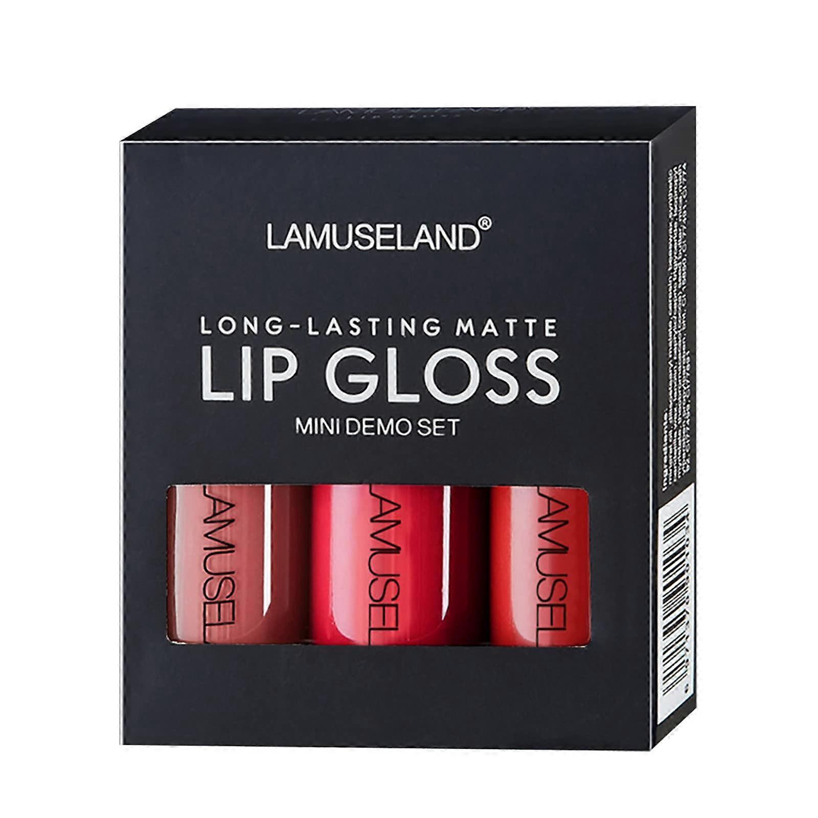 Matte Liquid Lipstick Set 3 Pcs Bold Color Long Lasting Non Sticky Smooth Application