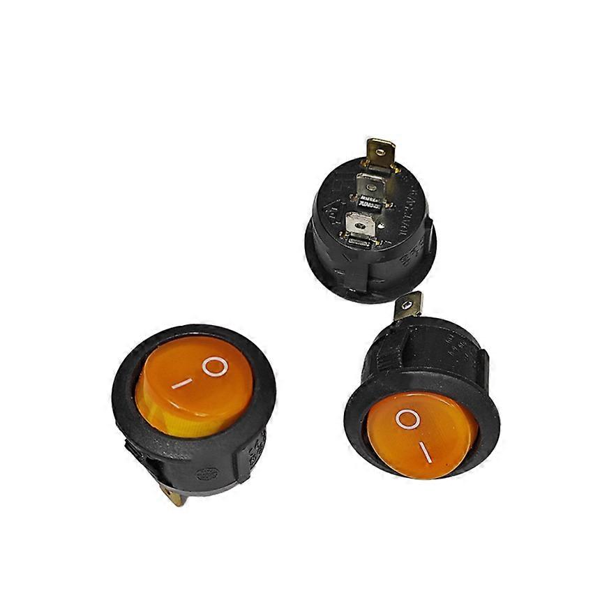 KCD1 Ship-Type Switch 3-Pin Round Refrigerator/Freezer Button 220V Power Supply 6A 250V Switch 3PCS